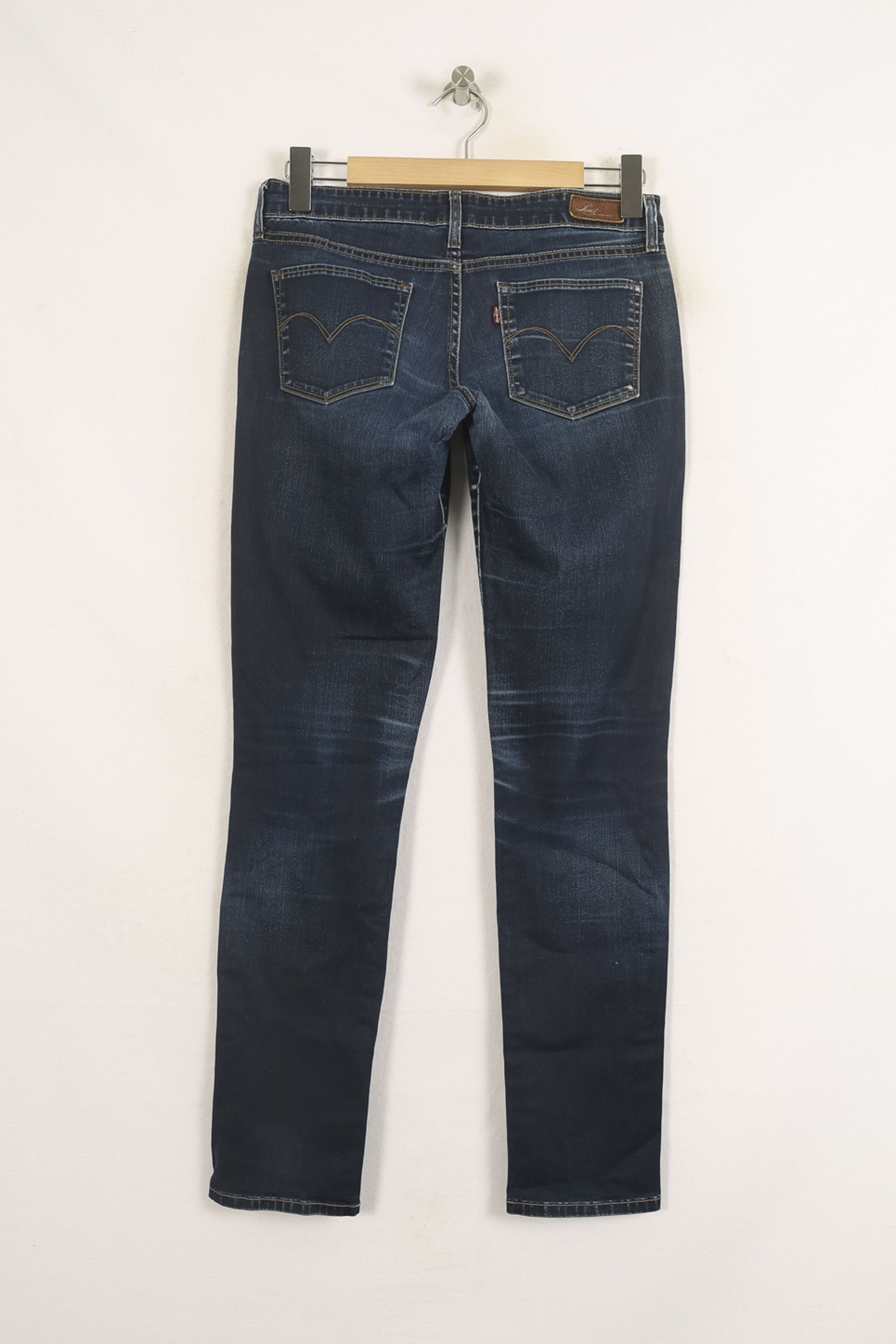 Cropped slim jeans with studs Blue