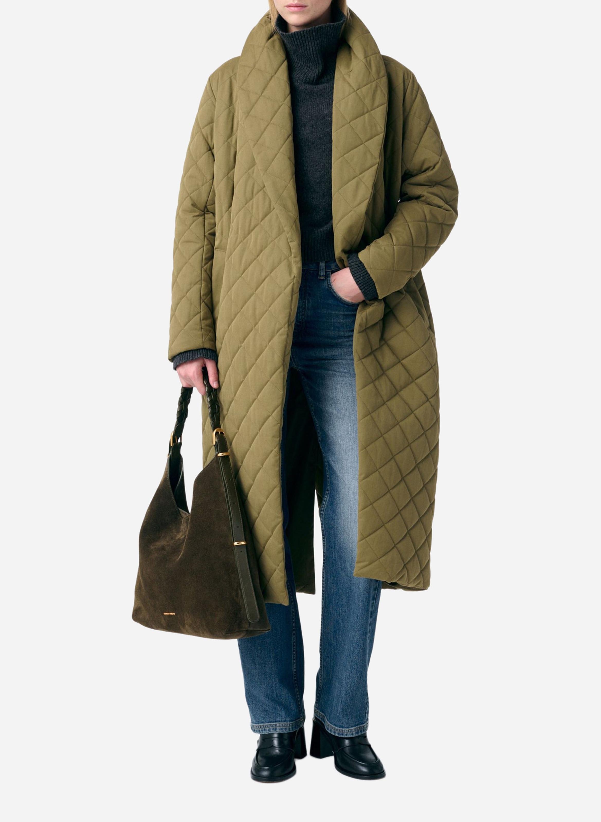 Quilted mid-length coat with belt VANESSA BRUNO Green