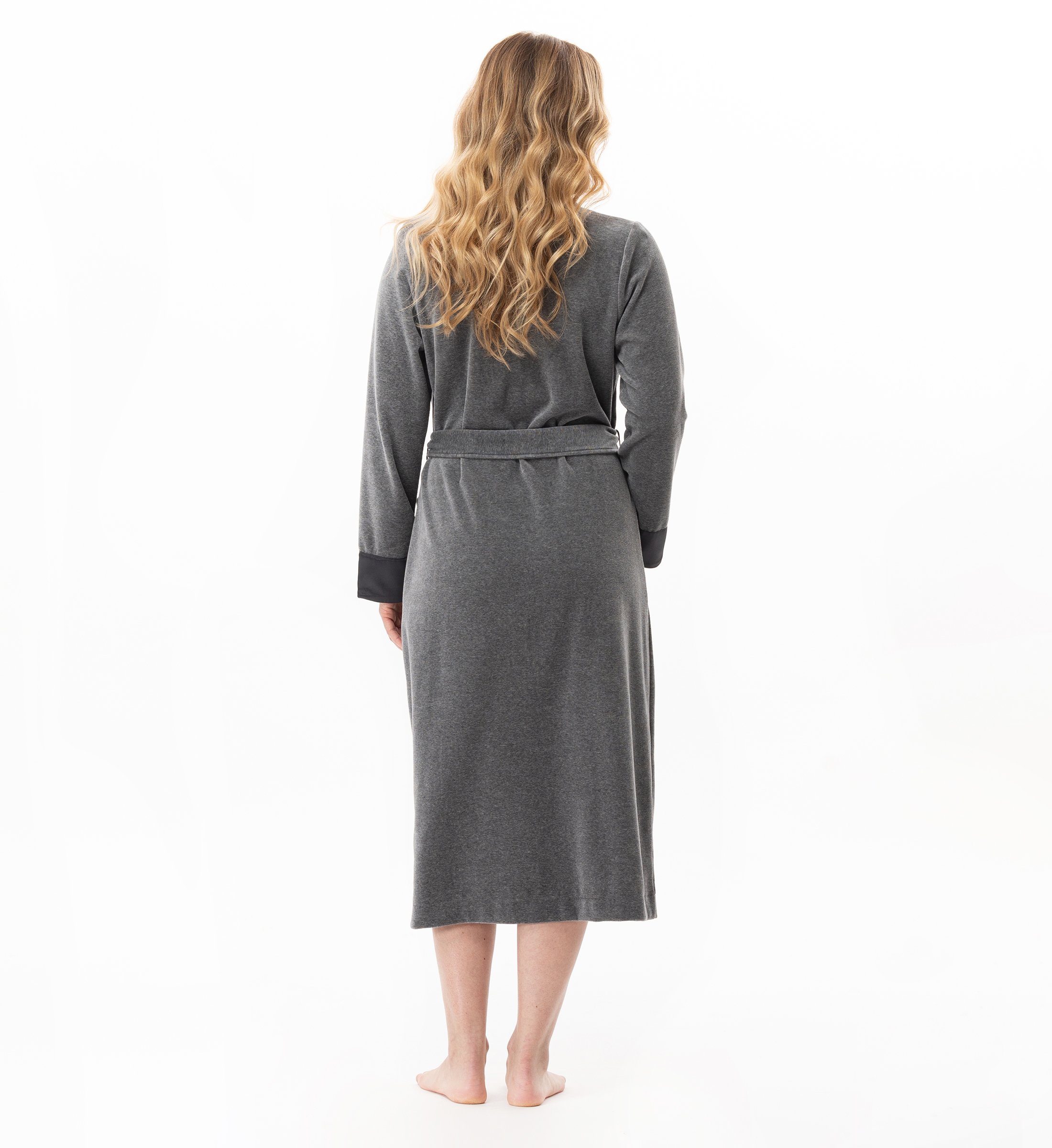 Crossed velvet dressing gown LE CHAT Grey