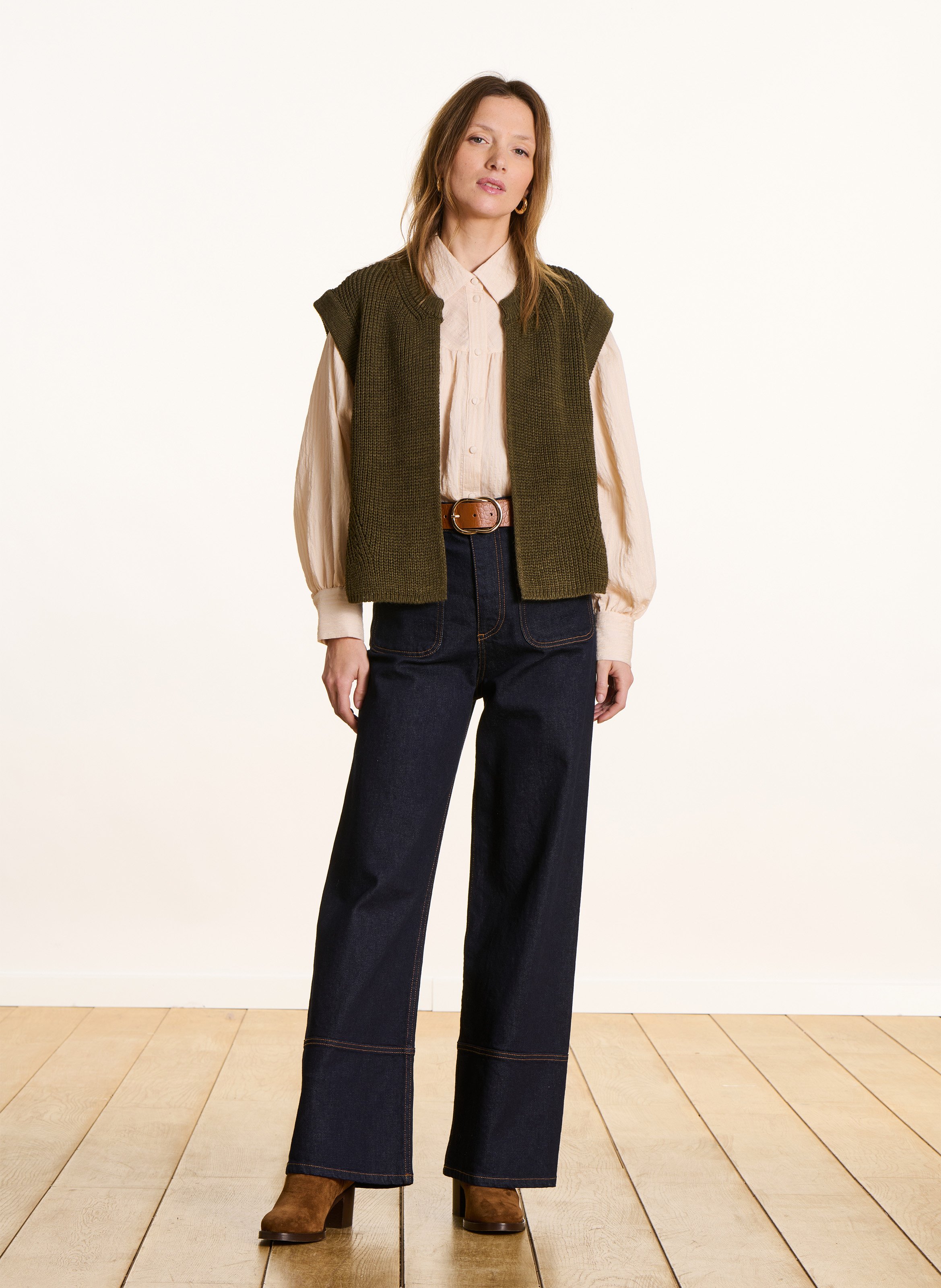 Round-neck cardigan LA FEE MARABOUTEE Green