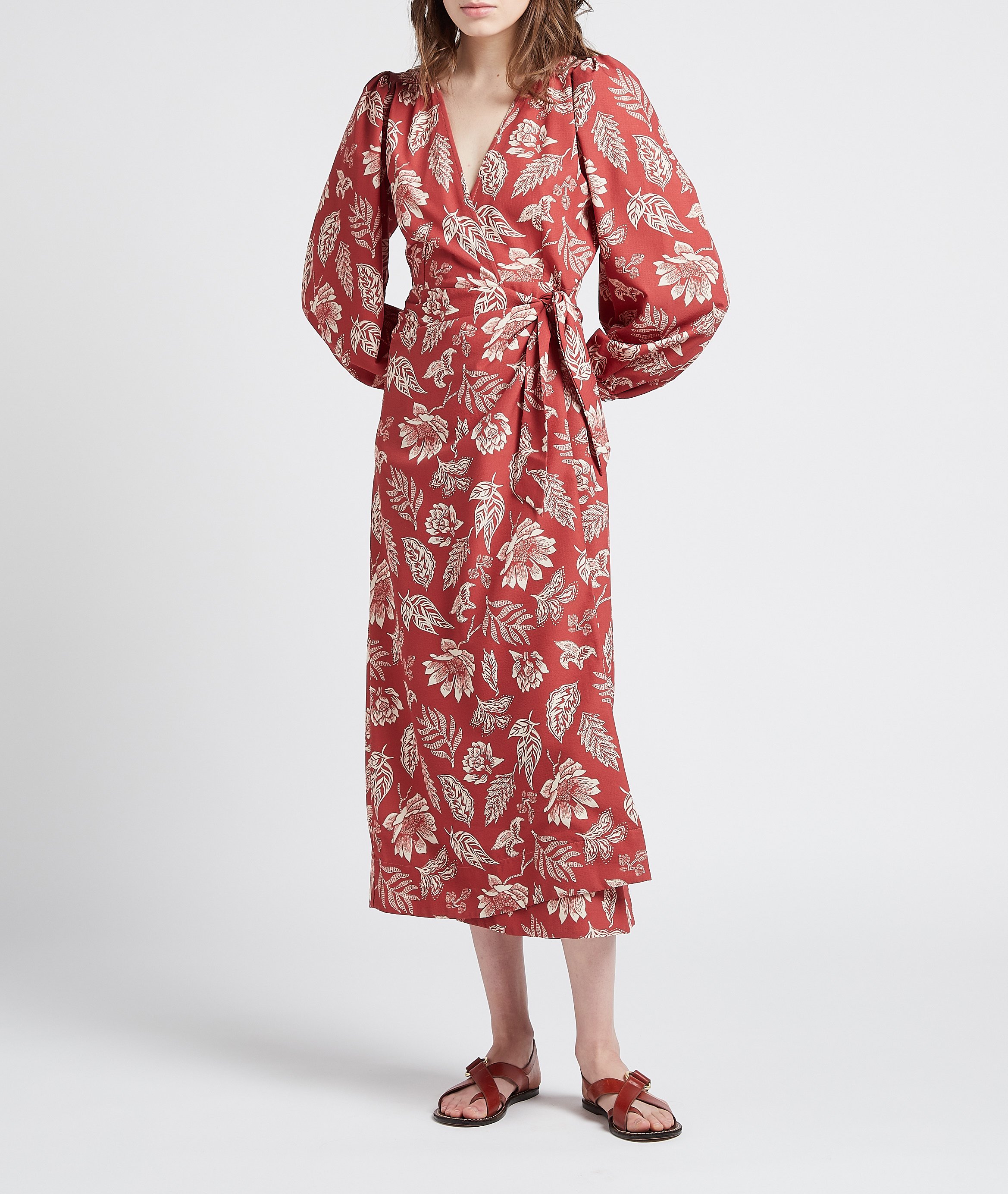 Printed wrap dress THE NEW SOCIETY Red