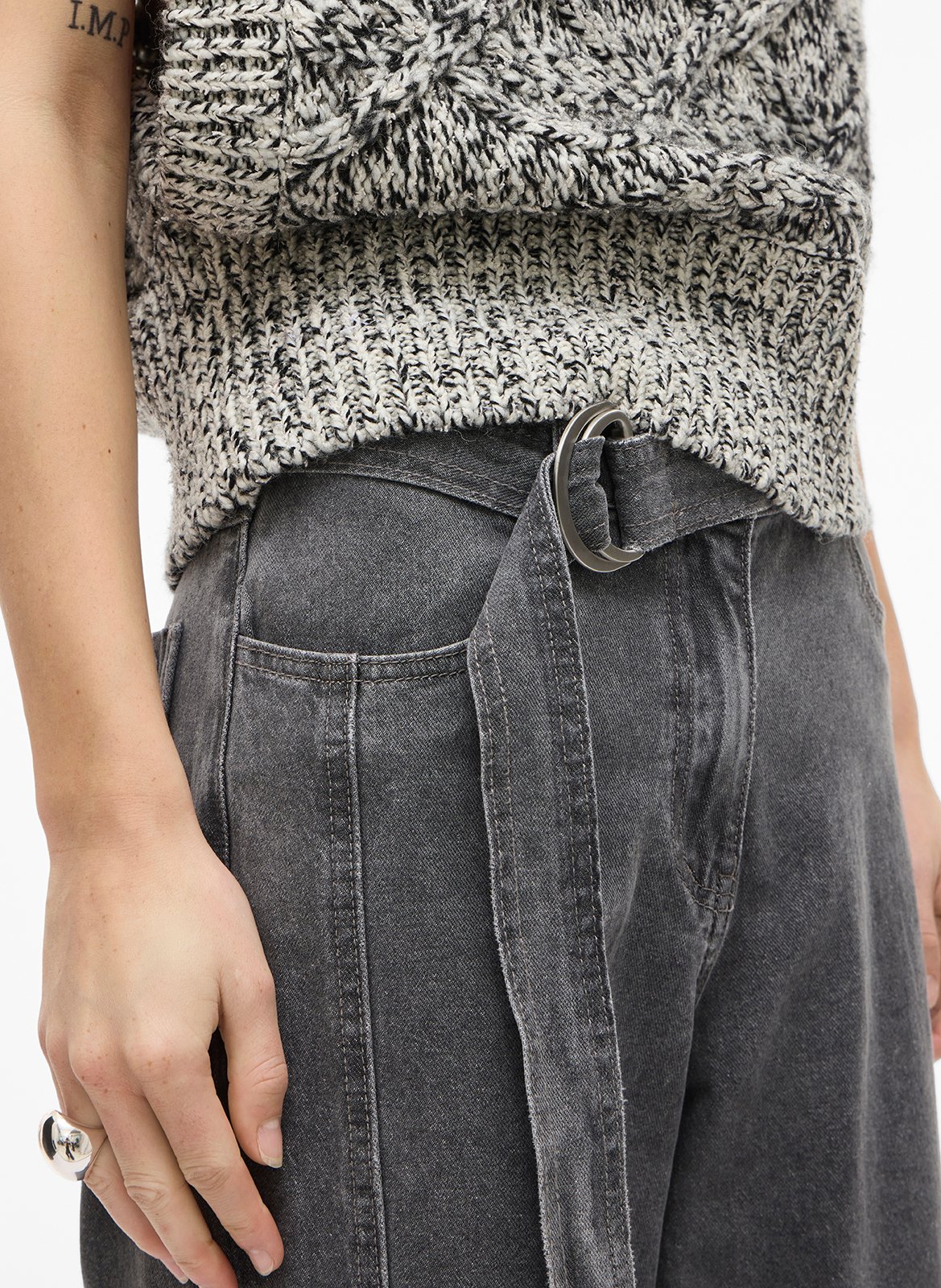 Rechte jeans - katoenblend ROUGE EDIT Grijs