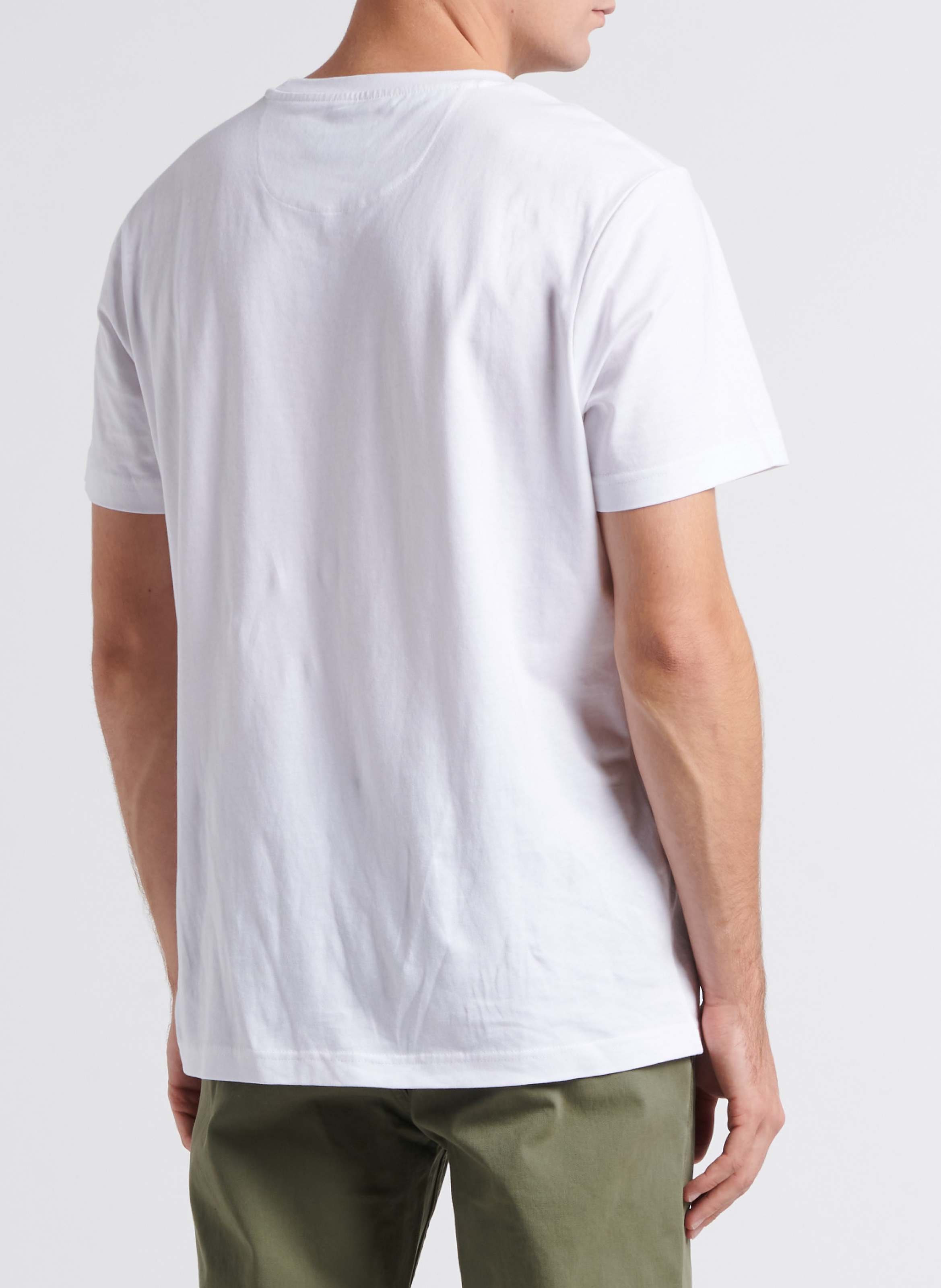 Tee-shirt col rond en coton bio FARAH Blanc