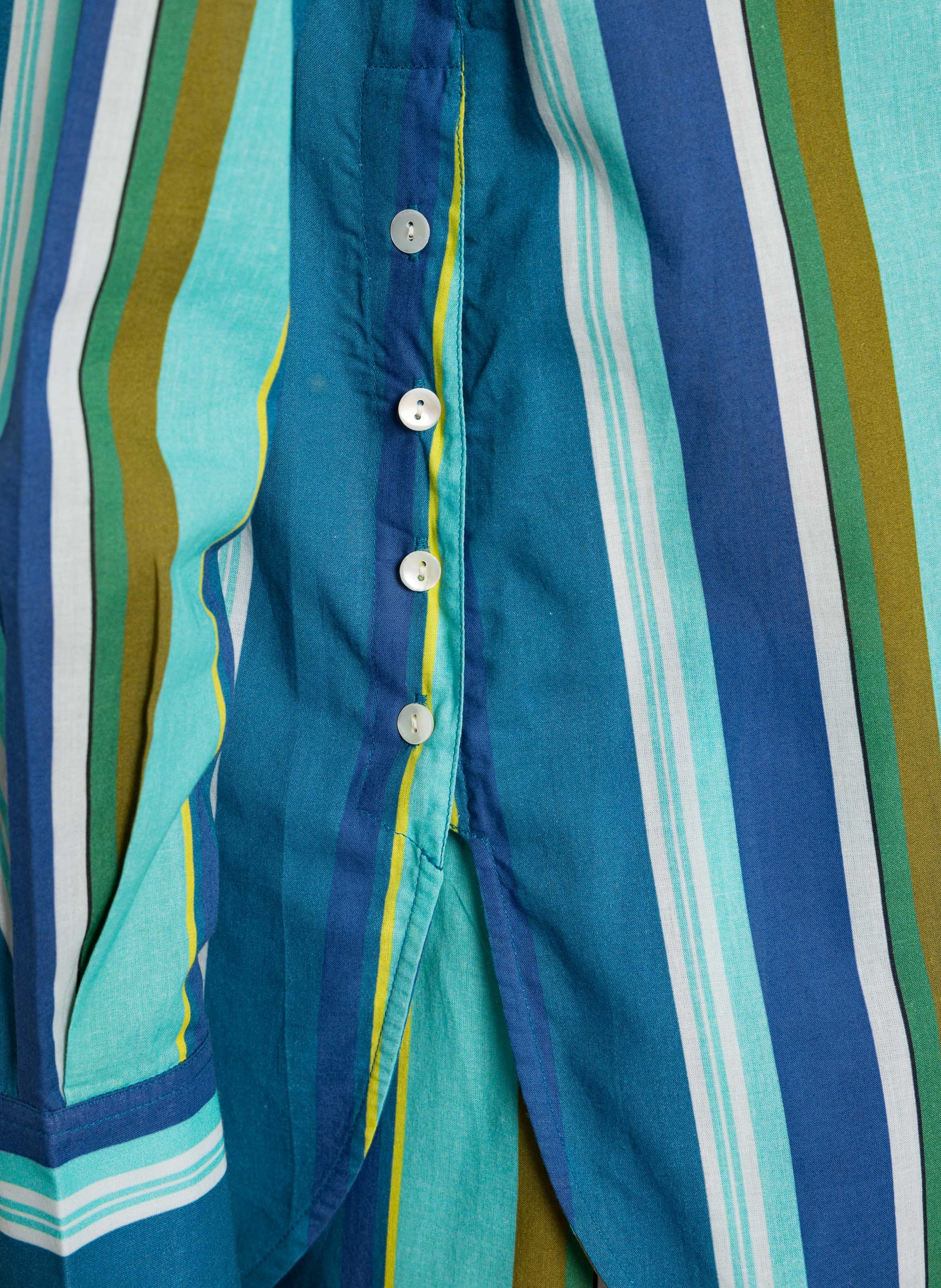 Weite Baumwollbluse mit Streifen BELLA JONES Blau