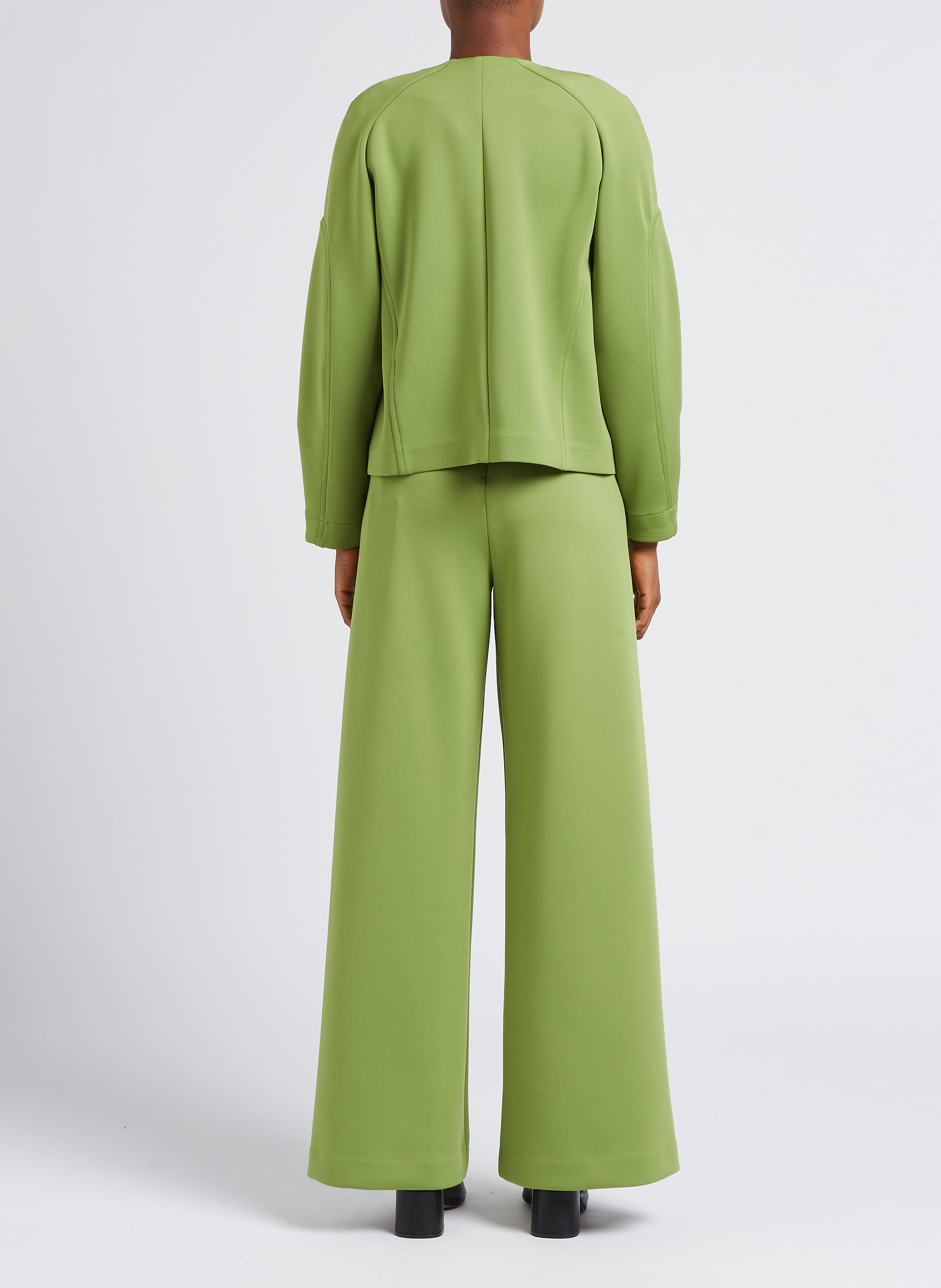 Gerade geschnittene Jacke mit Rundhalskragen MAX MARA LEISURE Grun