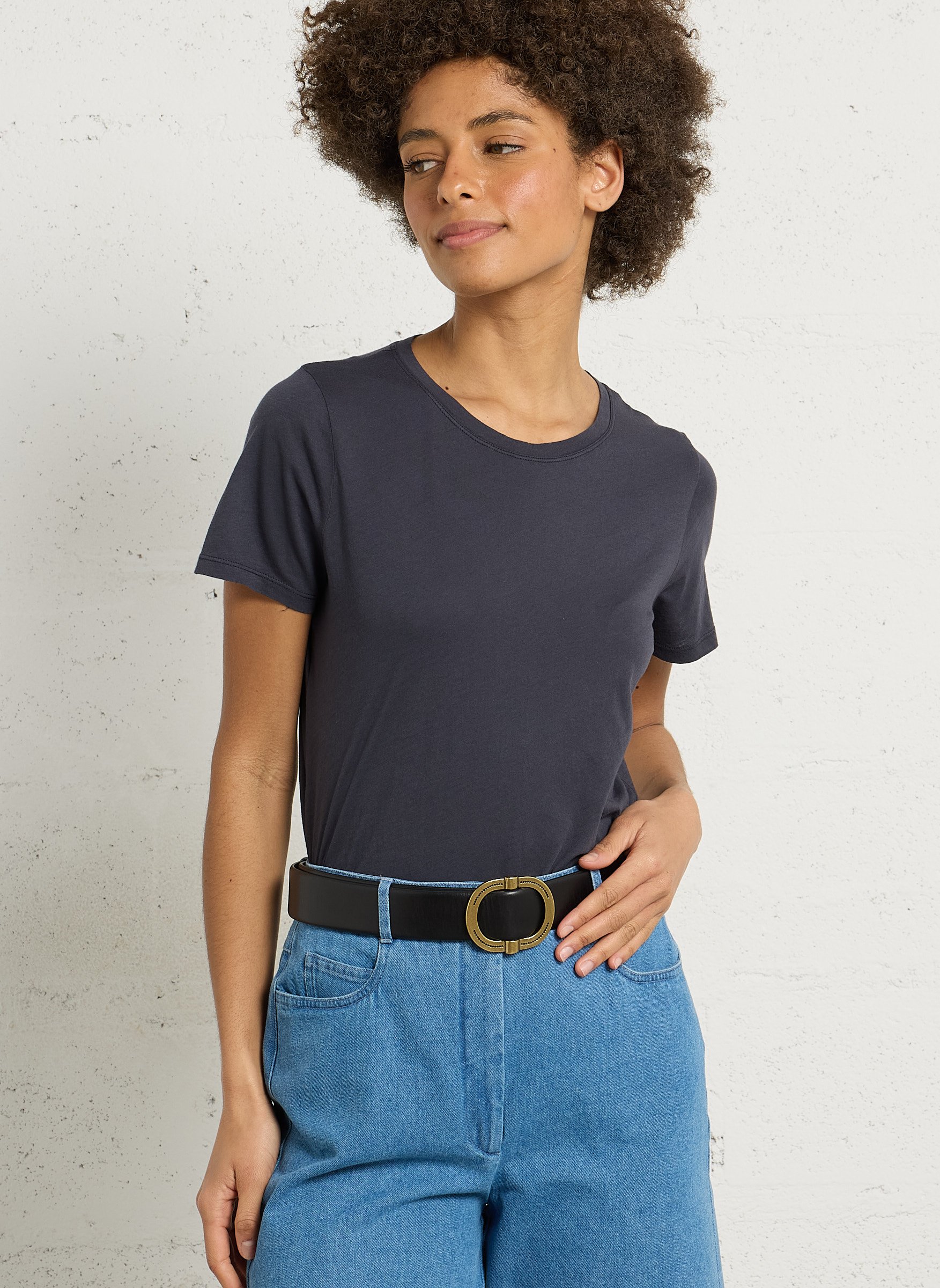 Tee-shirt droit en coton HARTFORD Noir