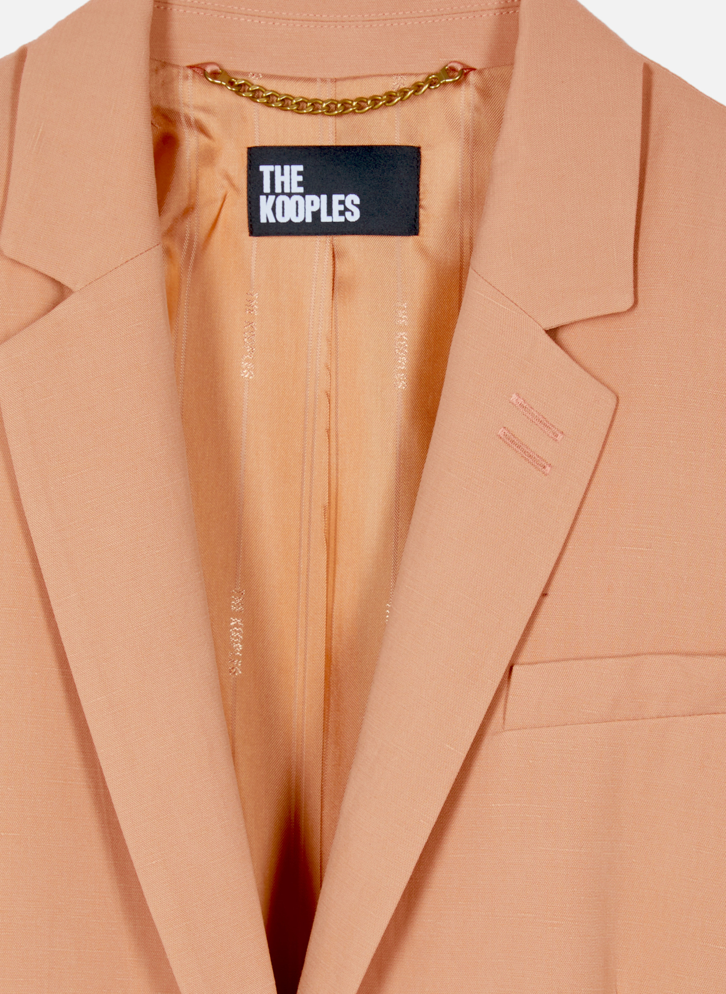 Straight tailored blazer in linen and cotton THE KOOPLES Brown