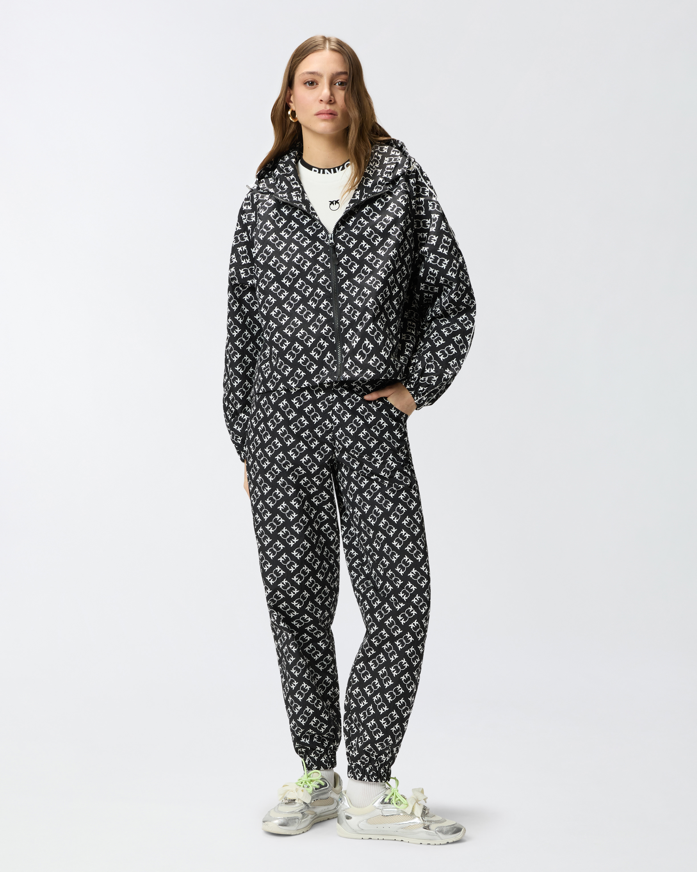 Veste de sport avec logo love birds all-over PINKO Multicolore