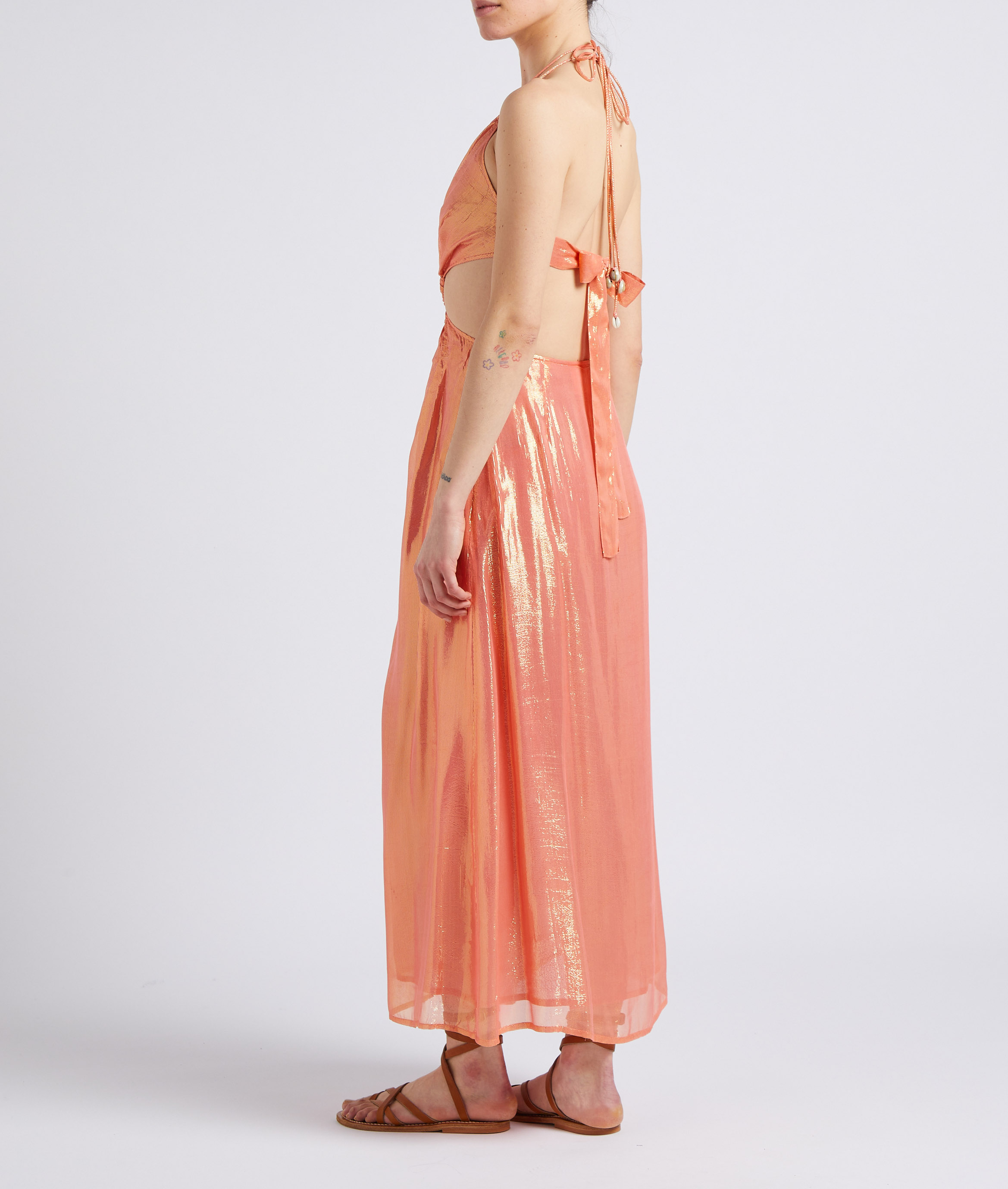 Abito lungo dritto scollo a V SUNDRESS Arancio