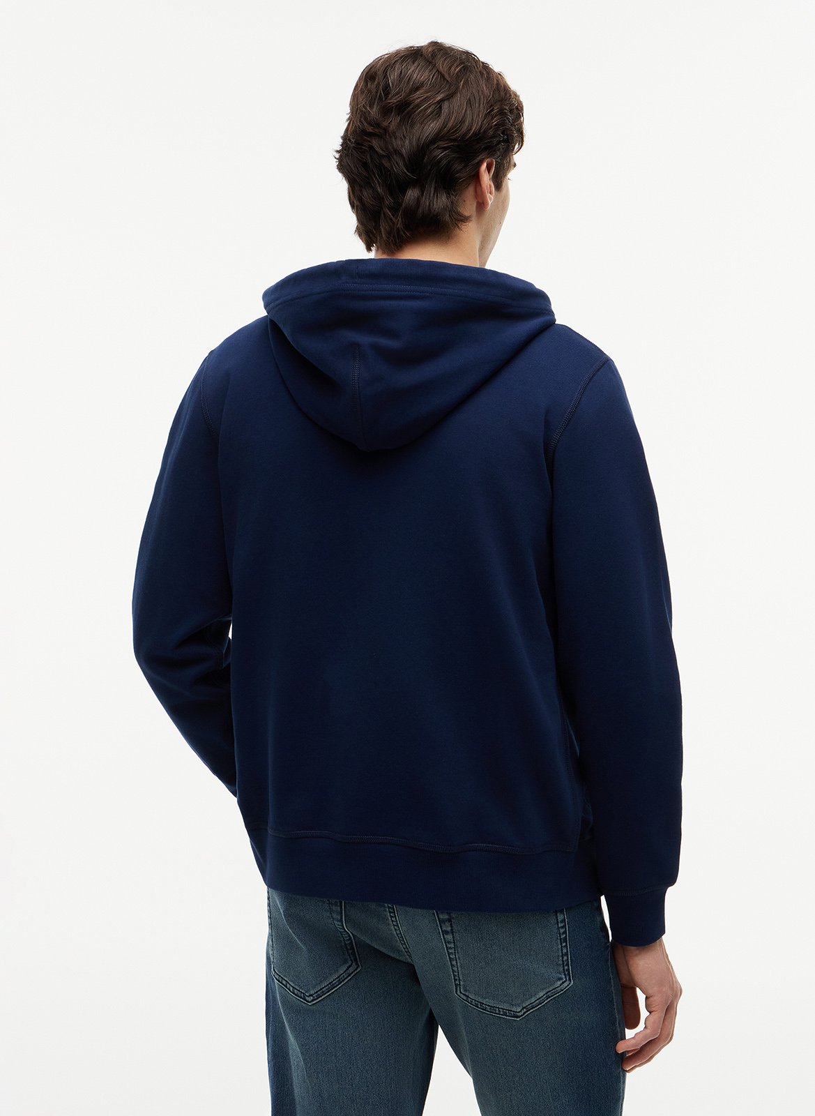 Einfarbiger Kapuzensweater mit Reißverschluss TOMMY HILFIGER Blau