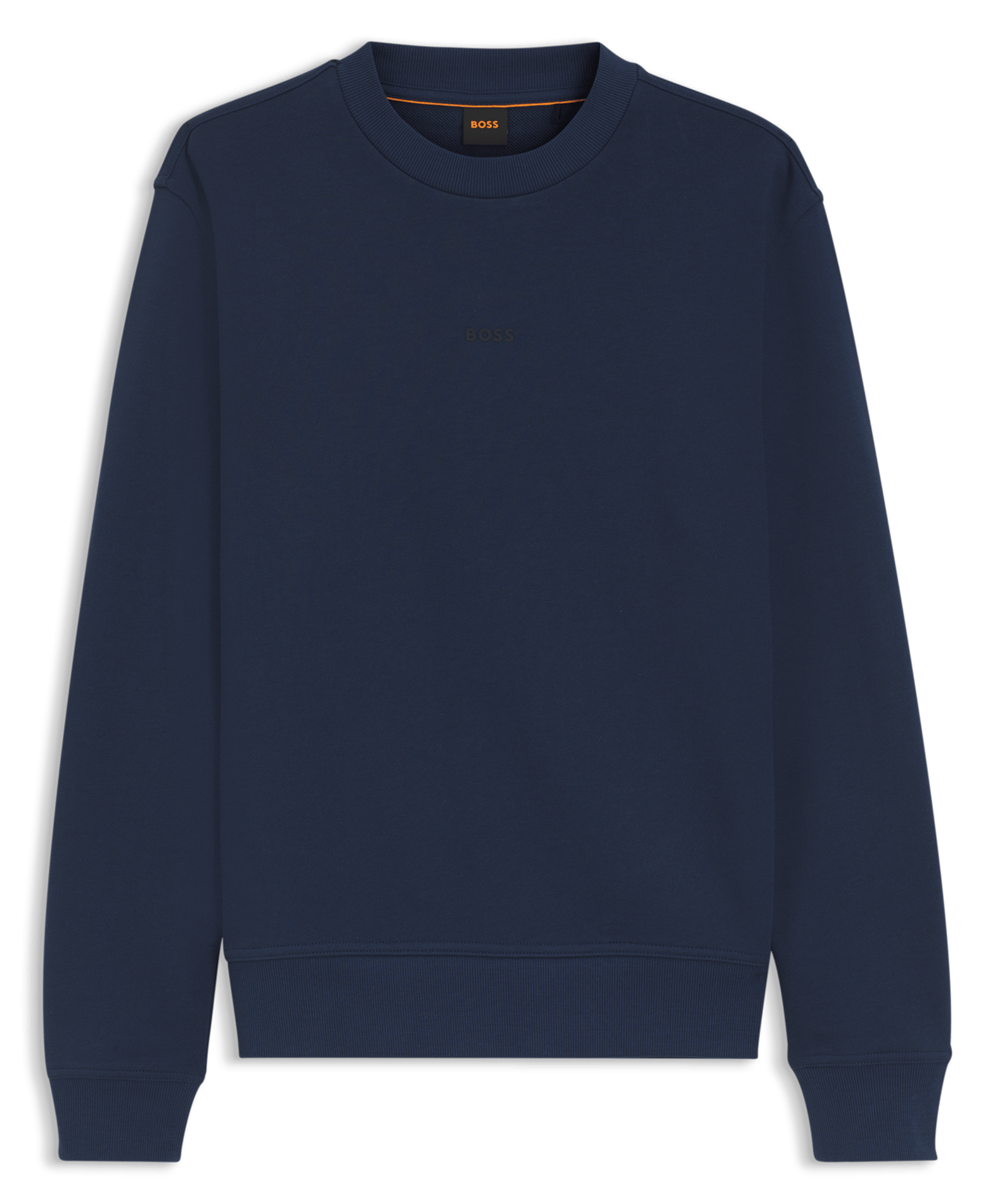 Sweat droit en coton BOSS Bleu