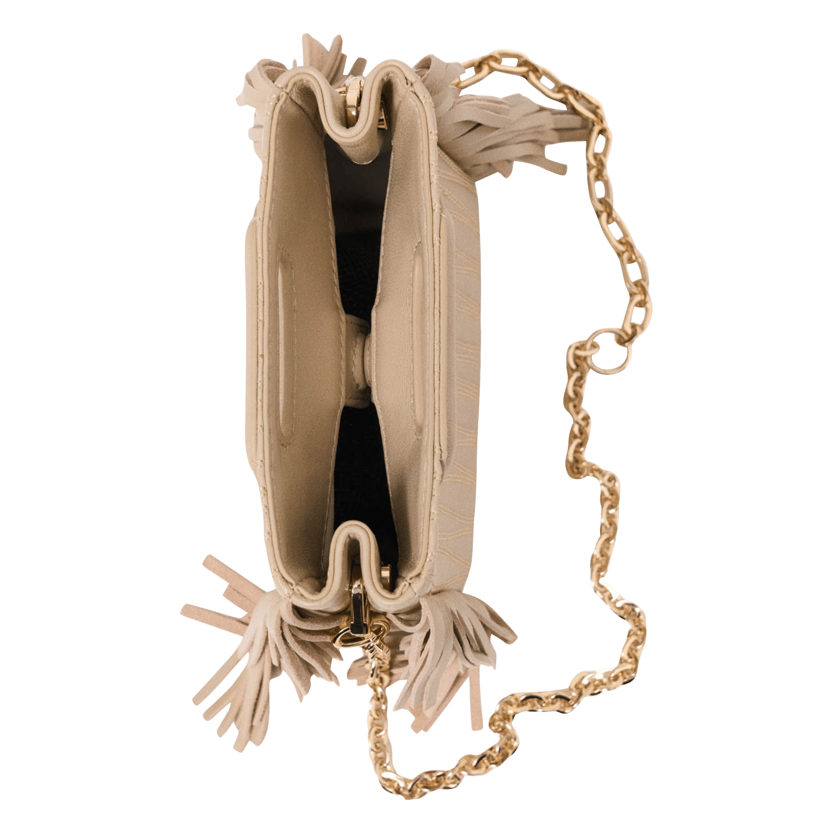 Sac bandoulière en cuir MAJE Beige