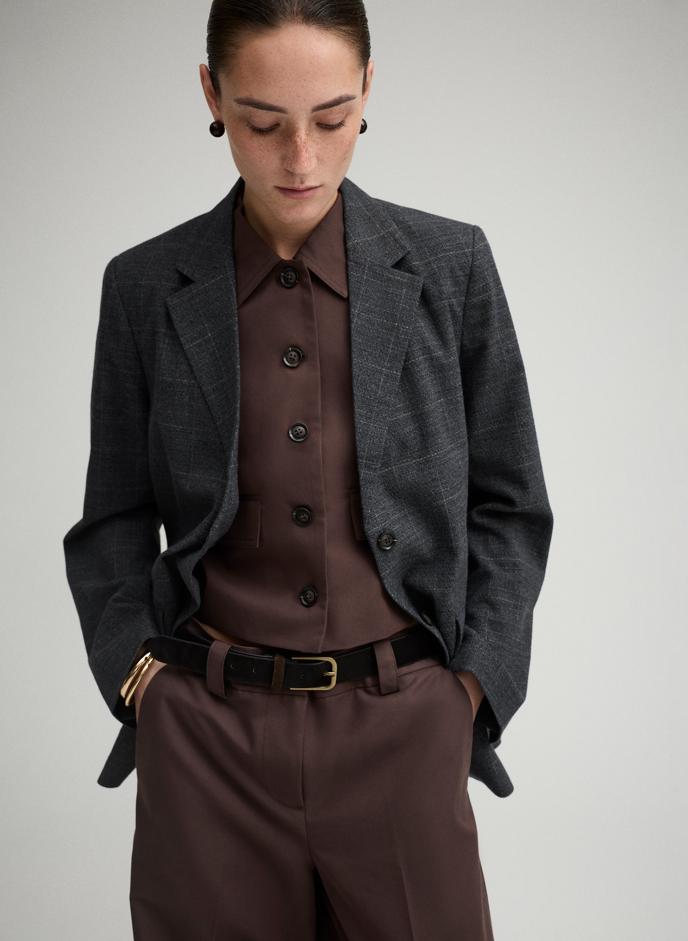 Gerade geschnittene Jacke aus Baumwoll-Mix ROUGE EDIT Braun