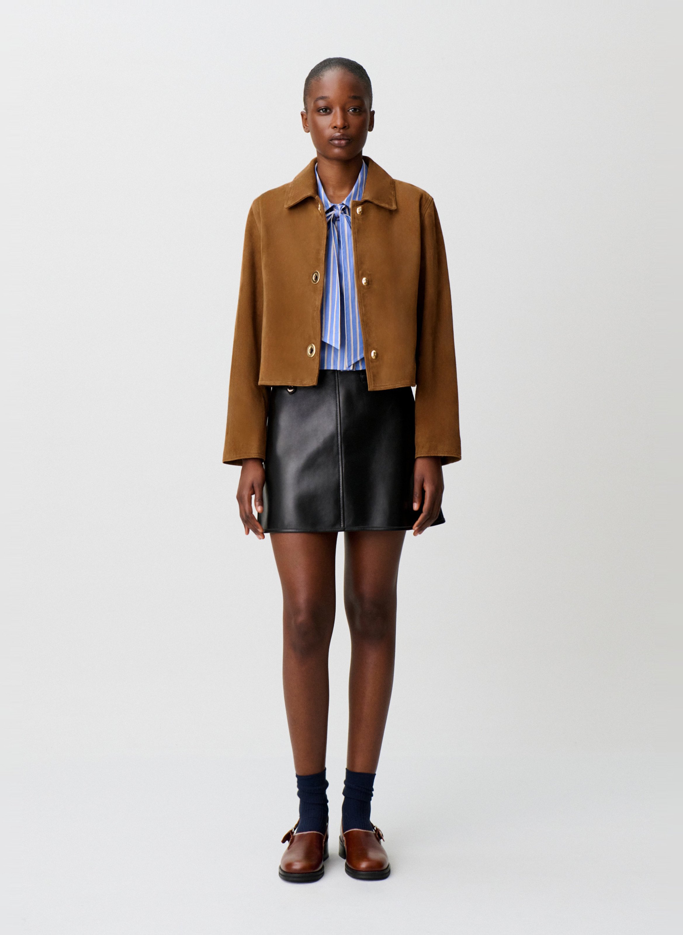 Blouson en suède CLAUDIE PIERLOT Beige