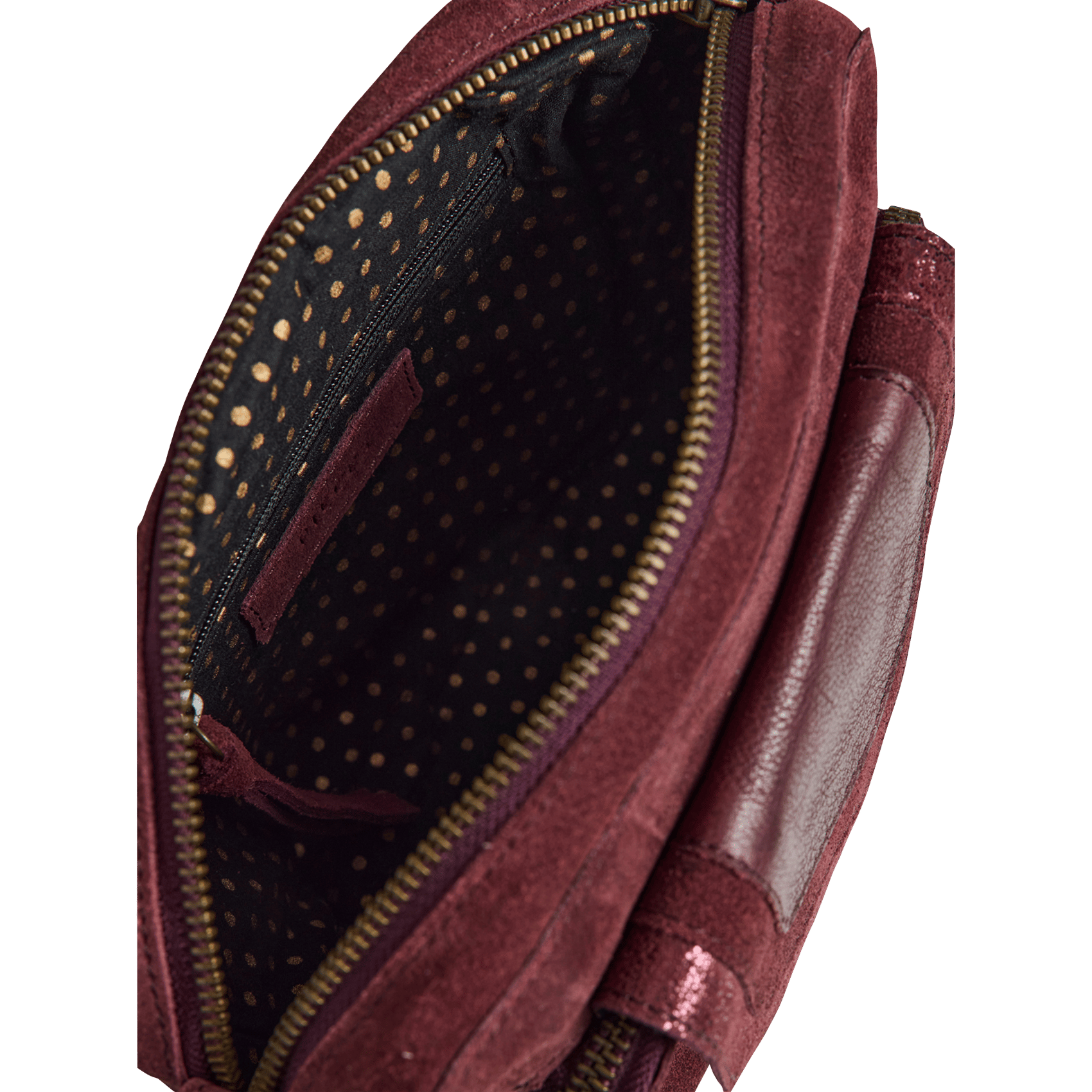 Sac bandoulière en cuir PIECES Prune