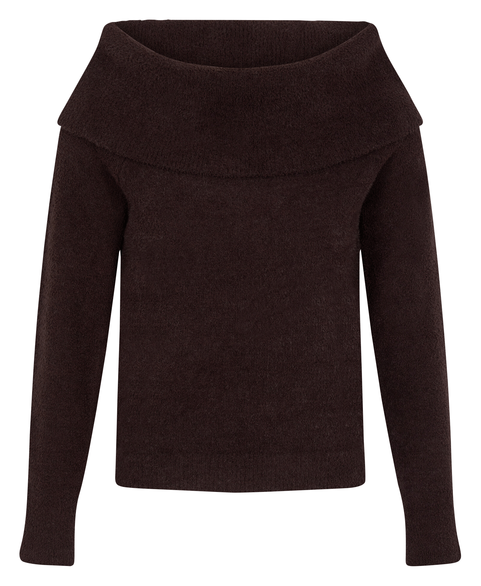 Anliegender Bardot-Pullover aus Strick MORGAN Braun