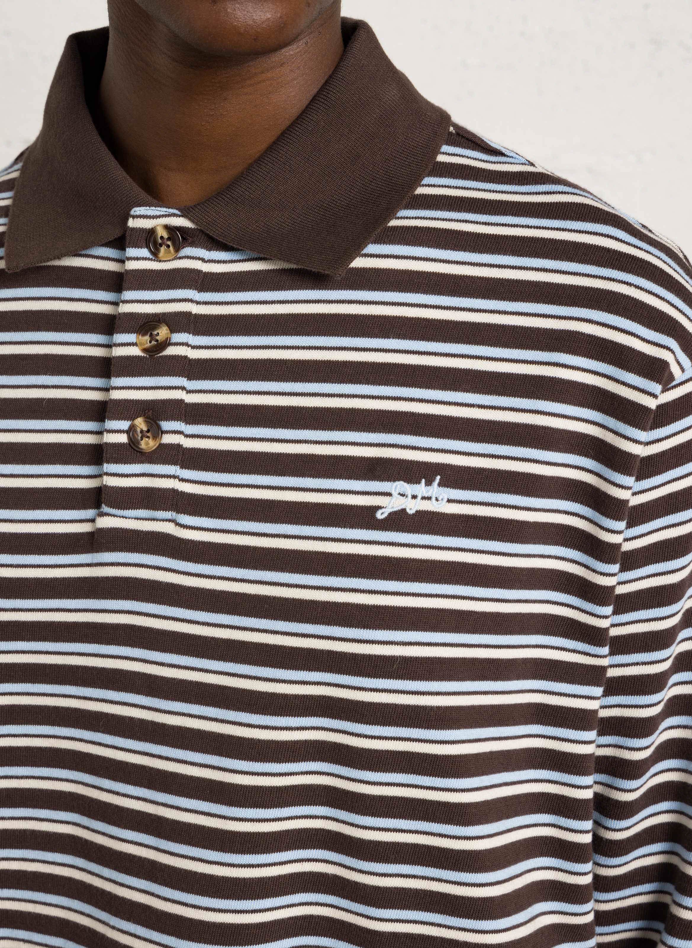 Striped straight organic cotton polo. DAMSON MADDER Multicolored