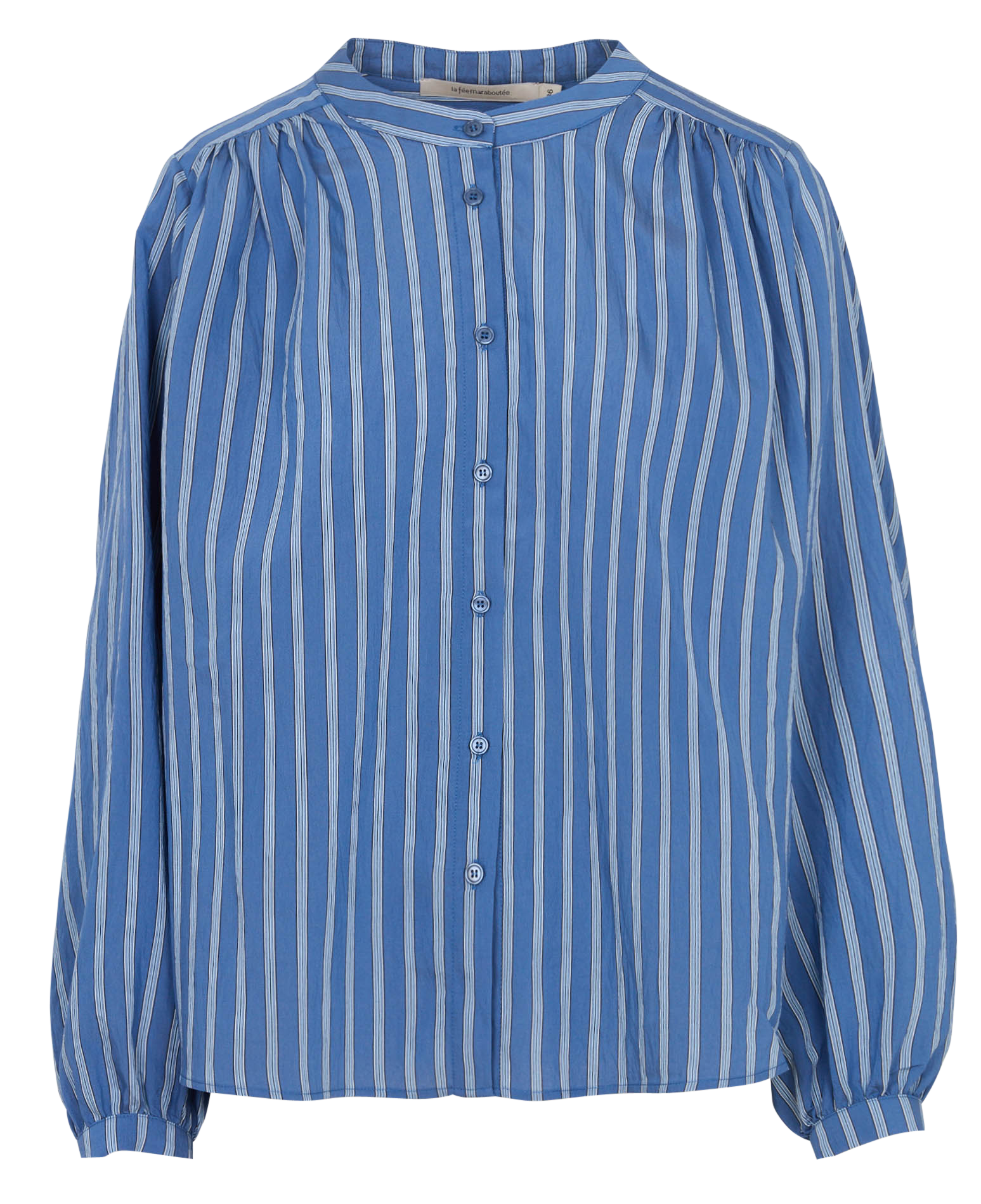 Striped shirt with mao collar LA FEE MARABOUTEE Blue