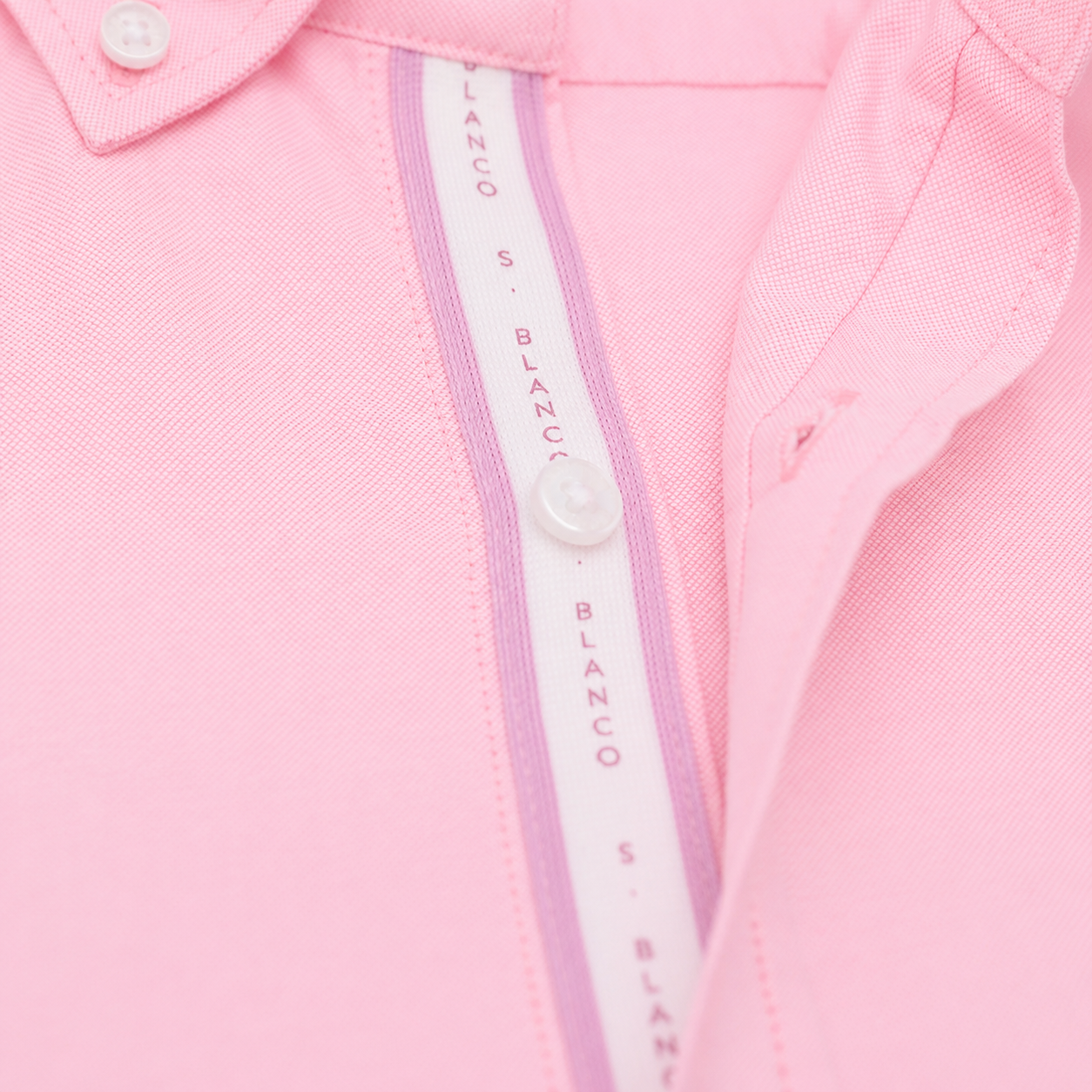 Long-sleeved Oxford shirt with pink belt SERGE BLANCO Pink