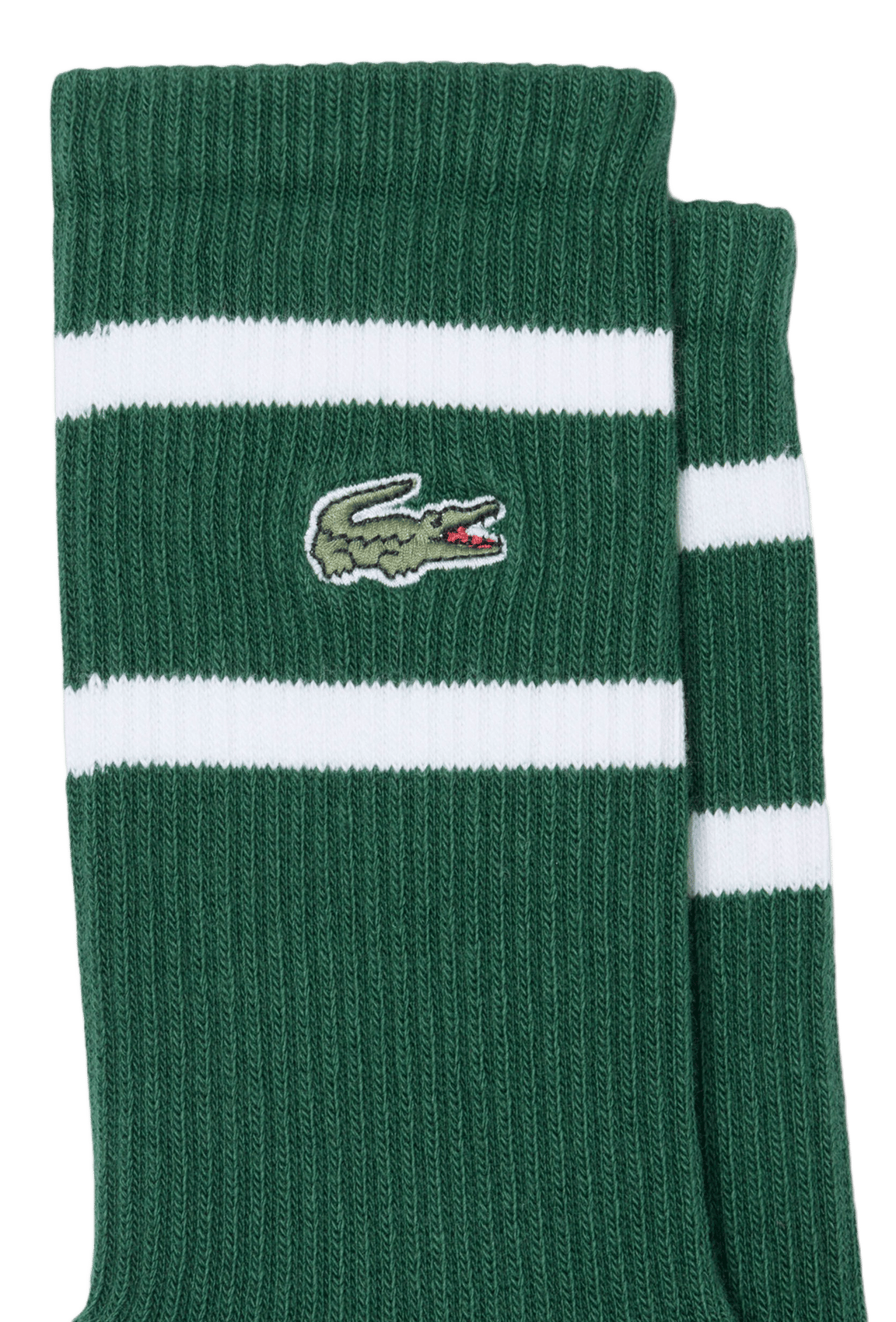 Set of 2 pairs of striped socks in blended cotton. LACOSTE Green