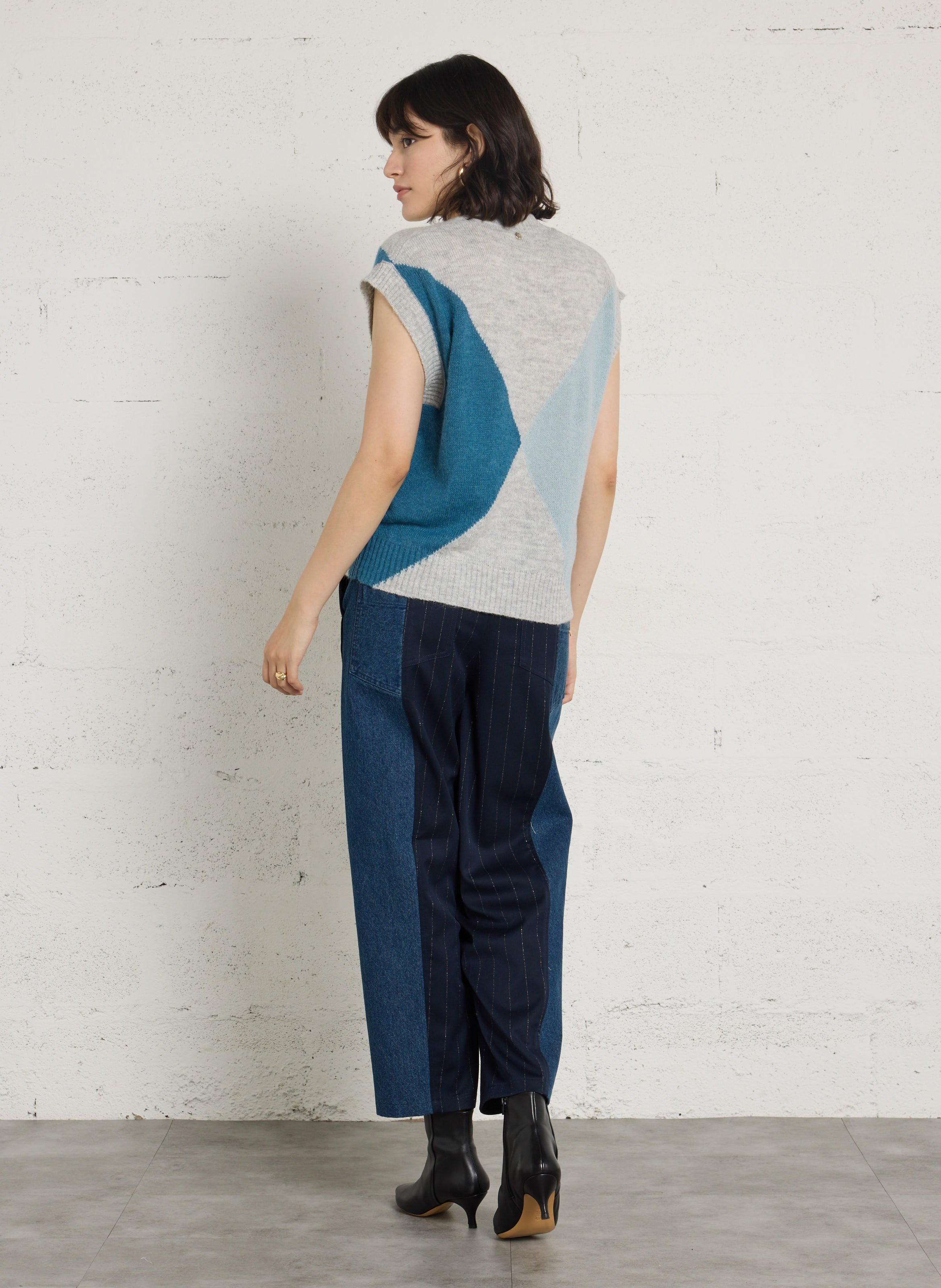 Pull sans manches en maille LIU JO Bleu