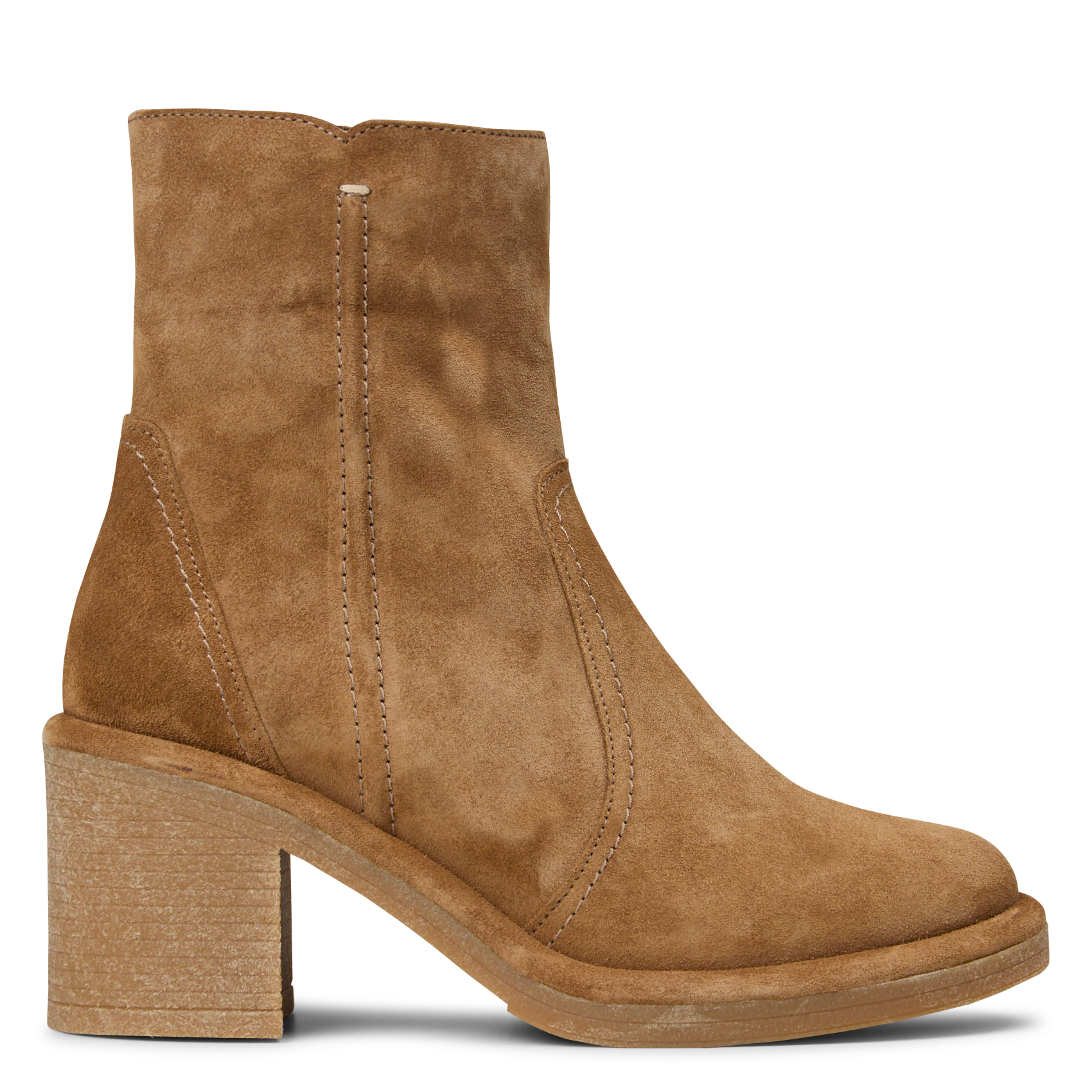 Enkellaarzen van suèdeleer MELLOW YELLOW Beige
