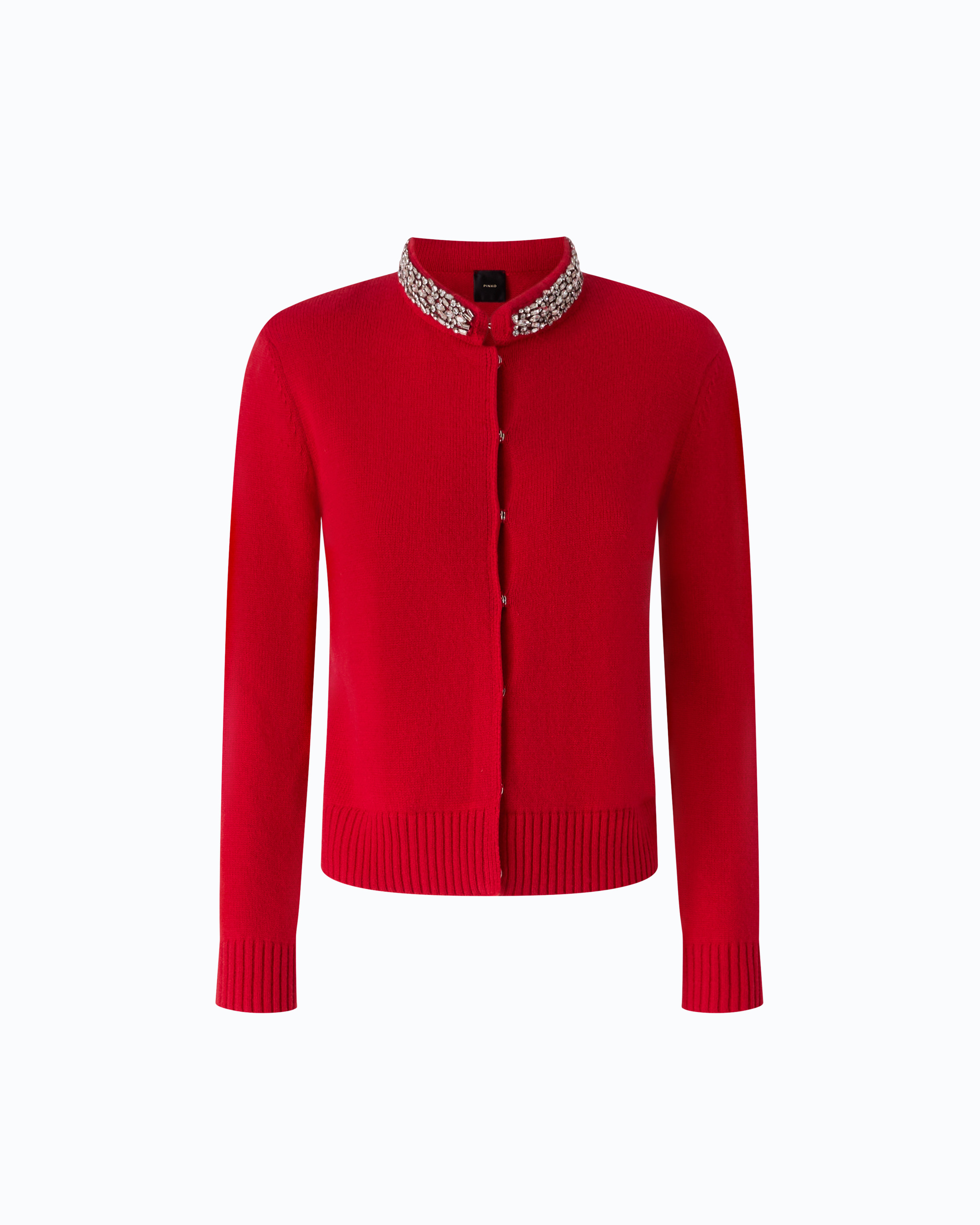 Jewelled Collar Cardigan PINKO Red