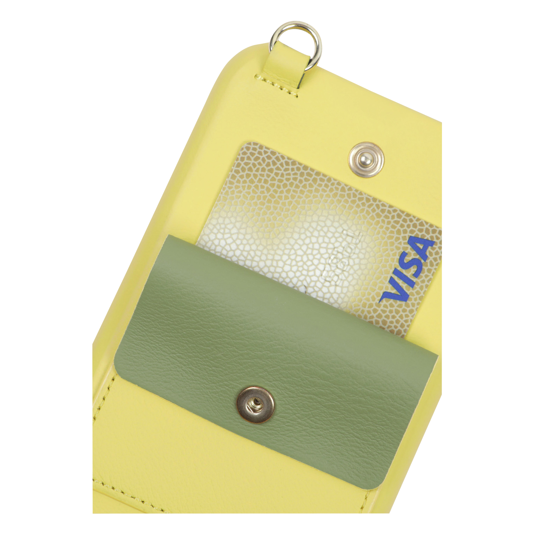 Etui pour iPhone avec pochette en cuir  Jaune