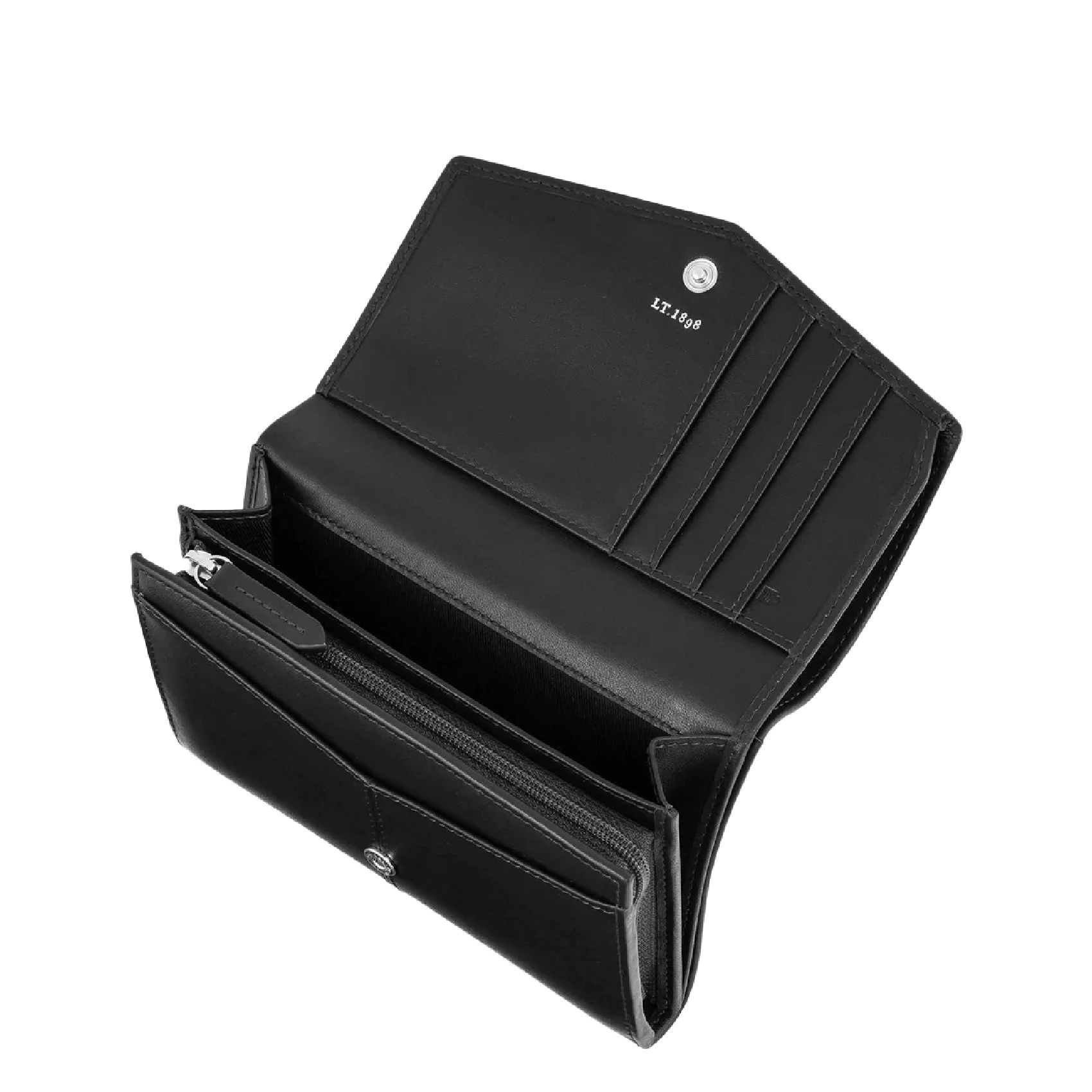 Portefeuille en cuir lisse Noir