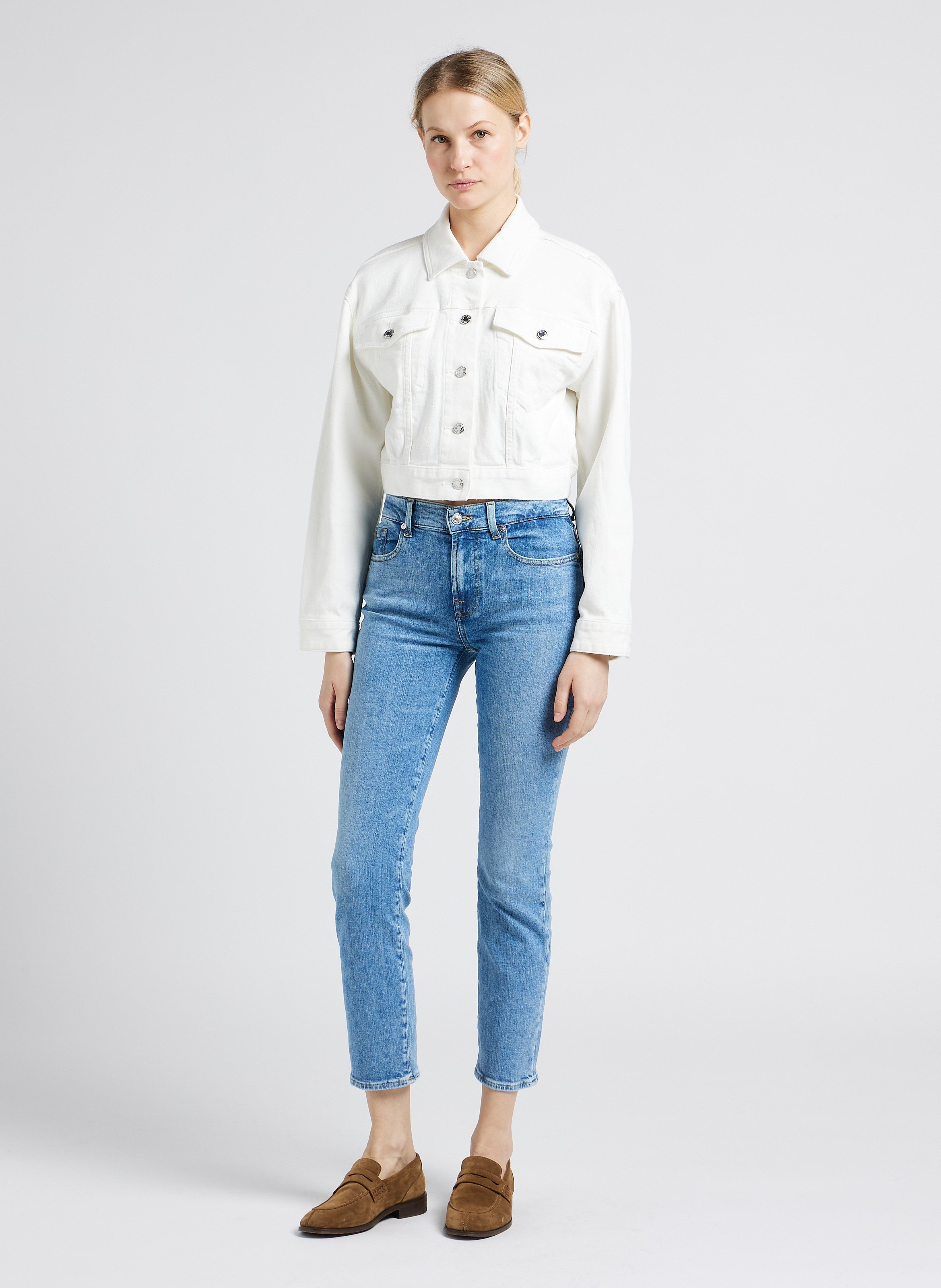 Veste en jean courte en coton mélangé  MICHAEL KORS Beige