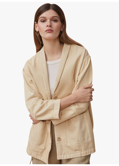 Chaqueta Holgado De Algodón Con Cuello Chal Gres Harris Wilson - Mujer ...