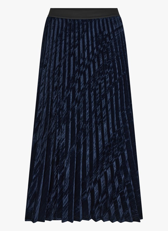 Pleated Velvet Midi Skirt Marine Gerard Darel Women DAJ25A093 2100 MARINE Place des Tendances Europe