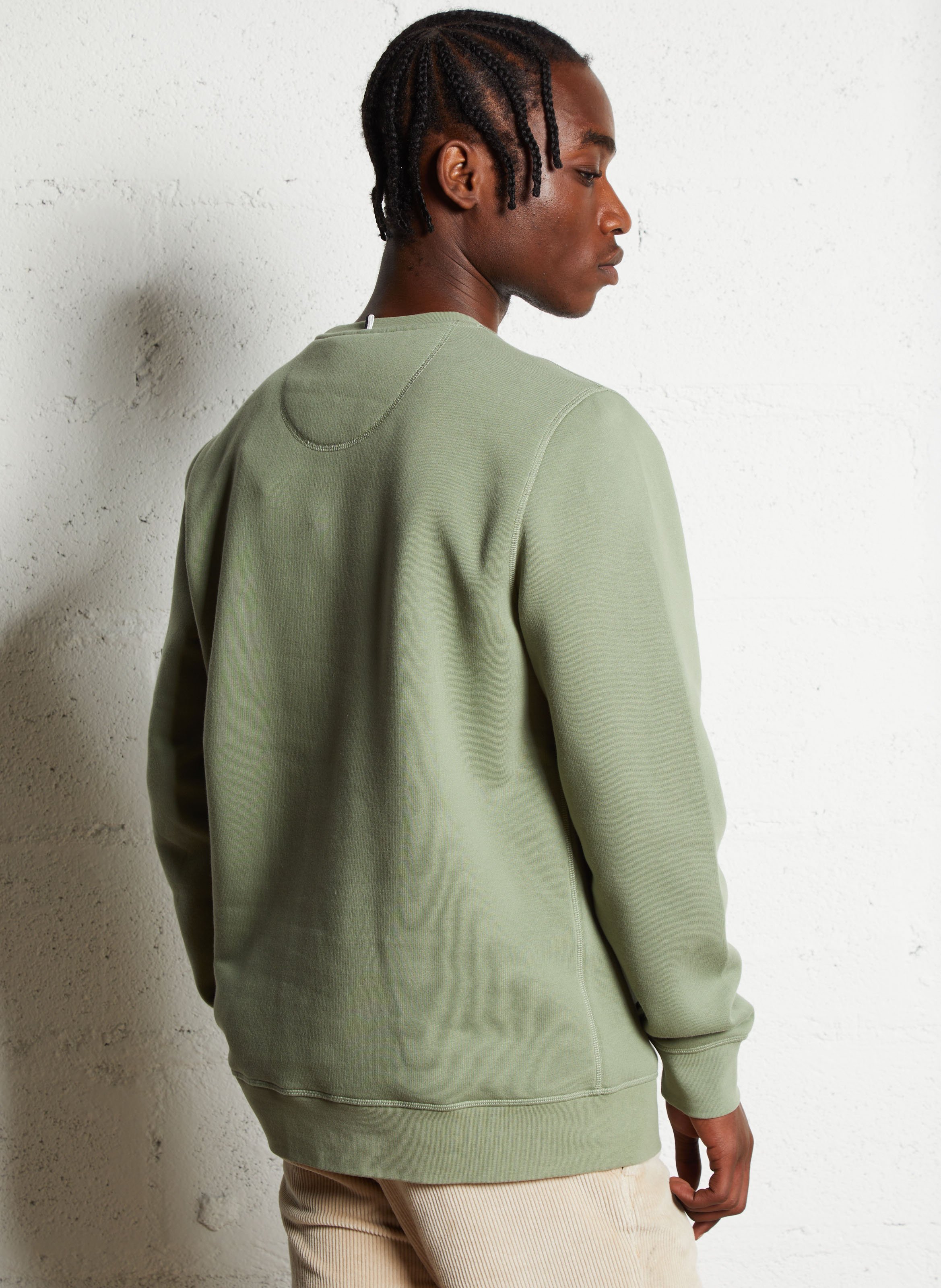 Gerade geschnittenes Rundhals-Sweatshirt aus Baumwoll-Mix FAGUO Khaki