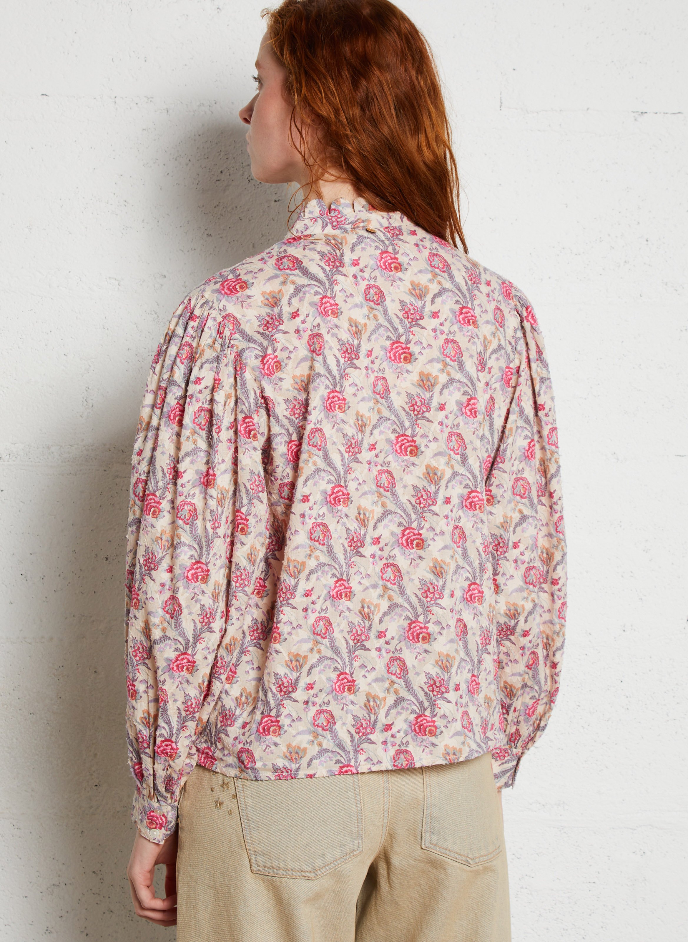 Chemise droite fleurie à col rond ANTIK BATIK Multicolore