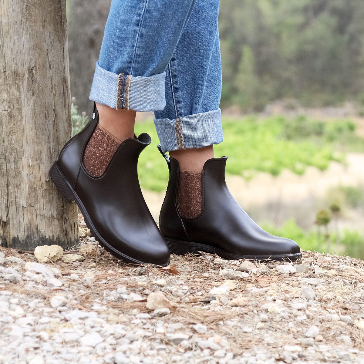 PVC rain boots JULES & JENN Brown