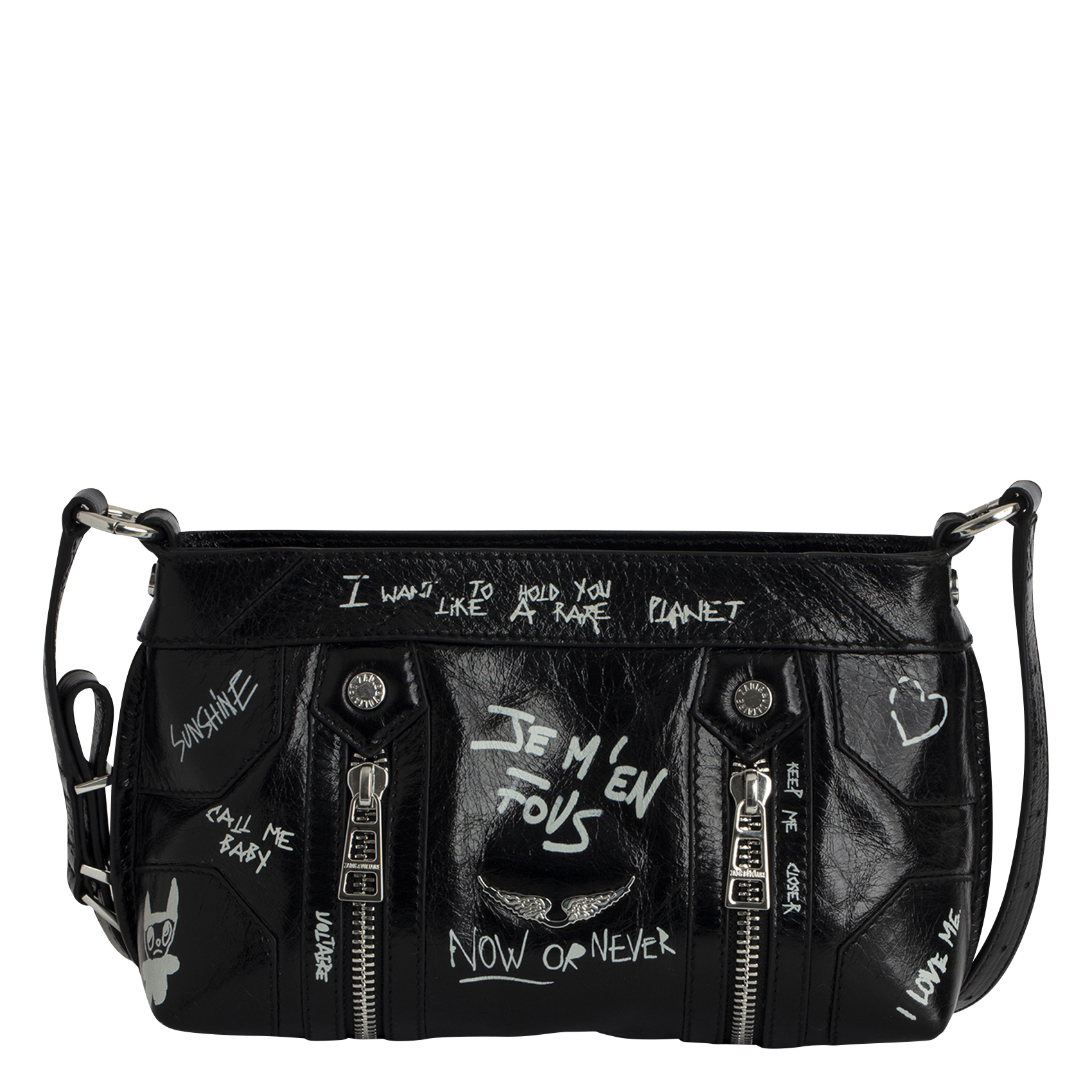 Lakleren schoudertas ZADIG&VOLTAIRE Zwart