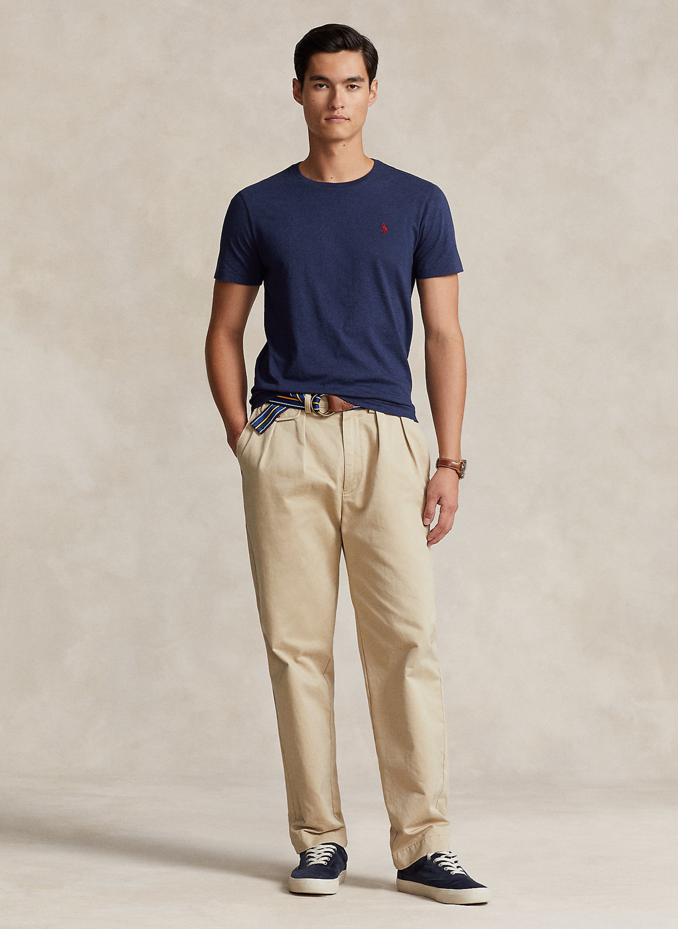 Tee-shirt col rond slim-fit en coton POLO RALPH LAUREN Bleu