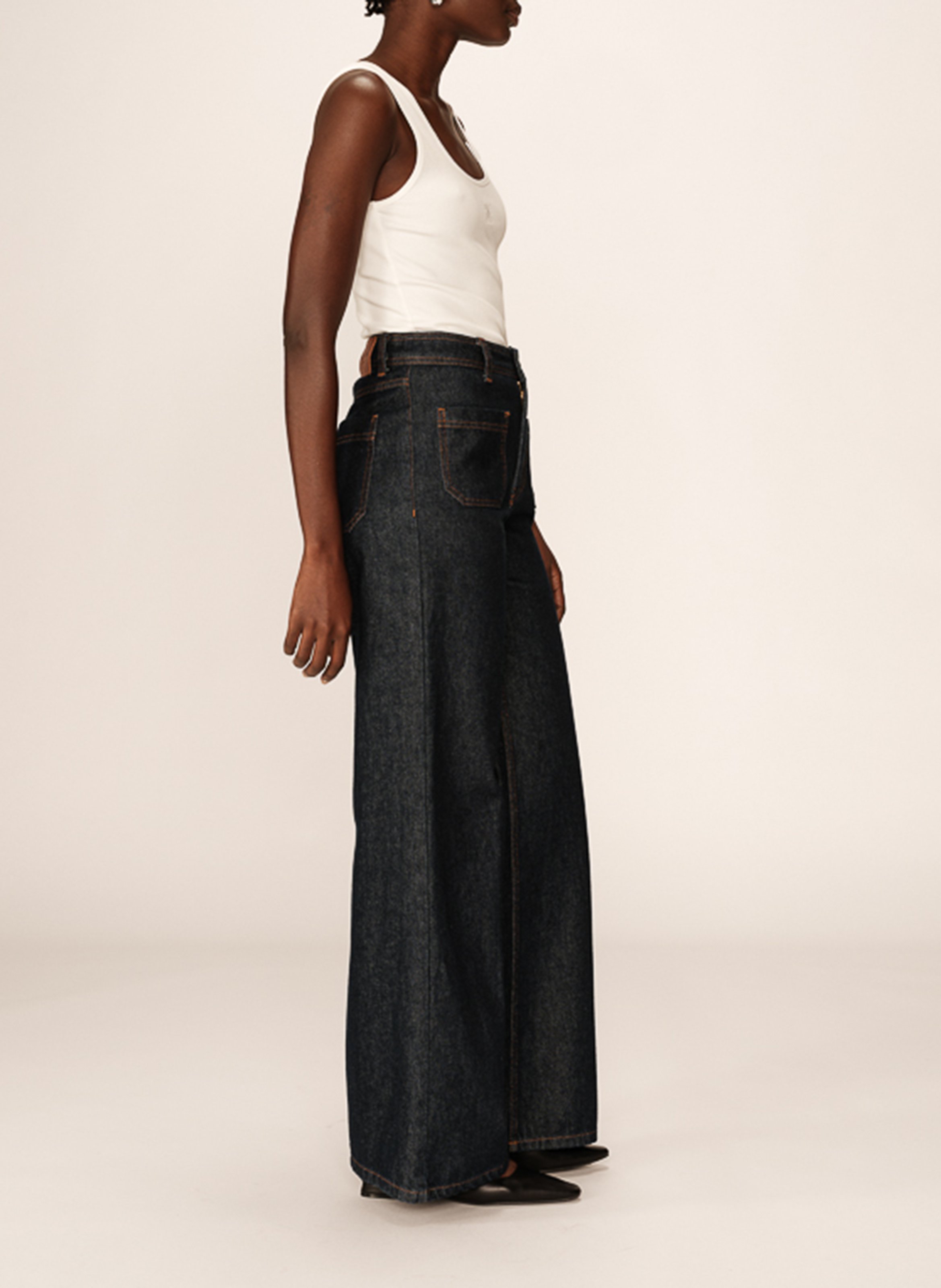 Straight leg wide leg jeans GRACE ET MILA Blue