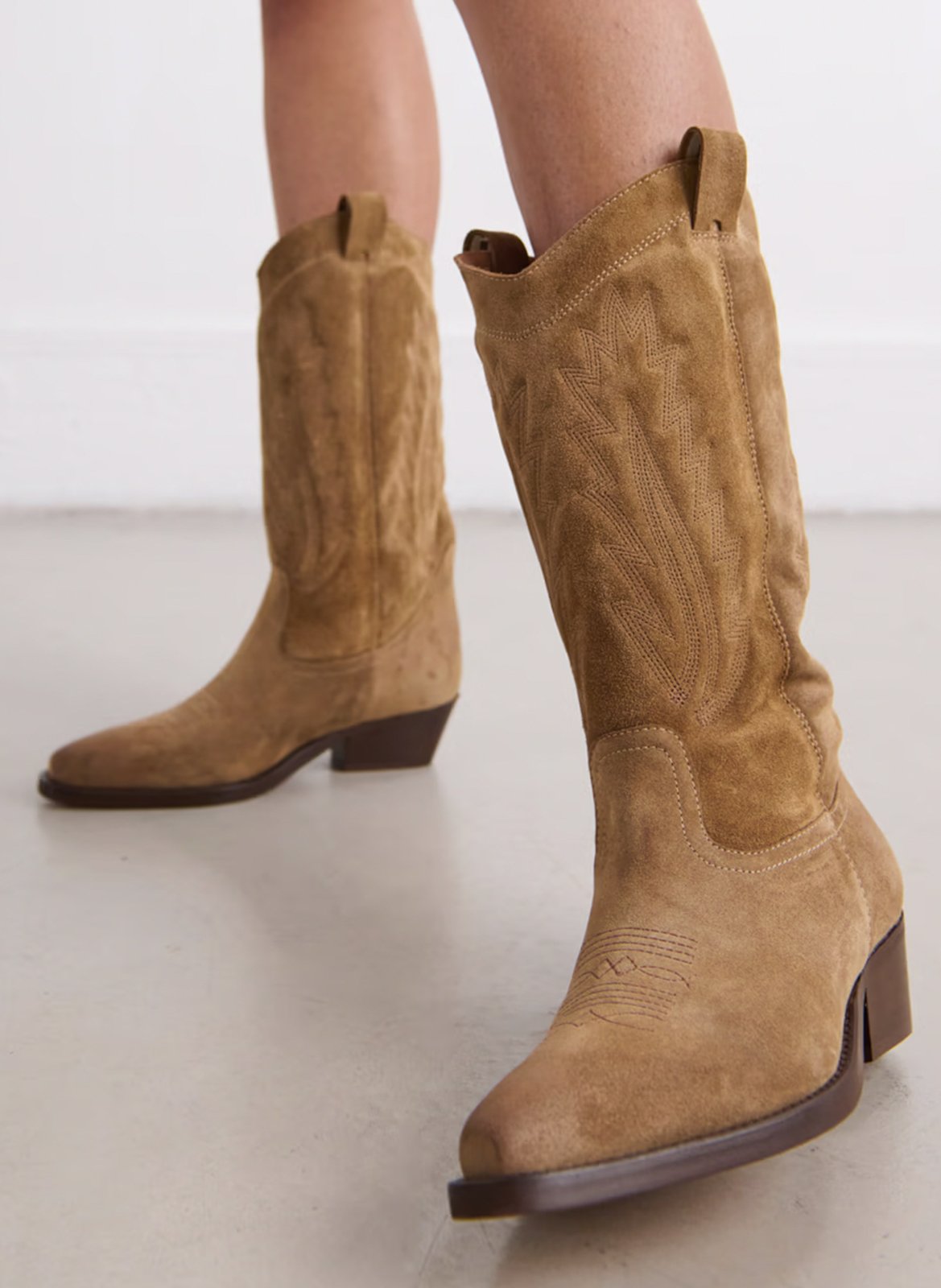 Santiags en cuir JONAK Beige