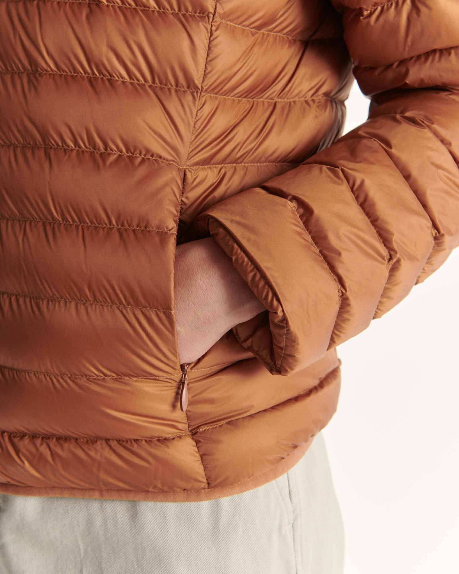 Lightweight hooded puffer jacket nico JOTT Brown