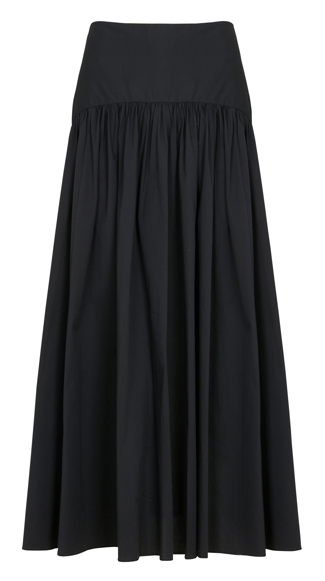 Long cotton-blend skirt STAUD Black