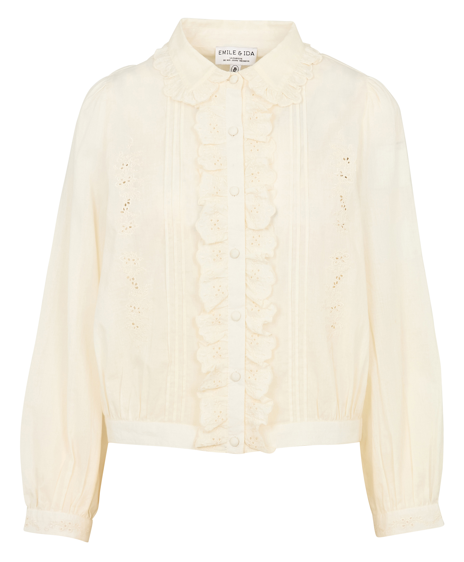 Blusenhemd mit Baumwoll-Peter-Pan-Kragen EMILE ET IDA Beige