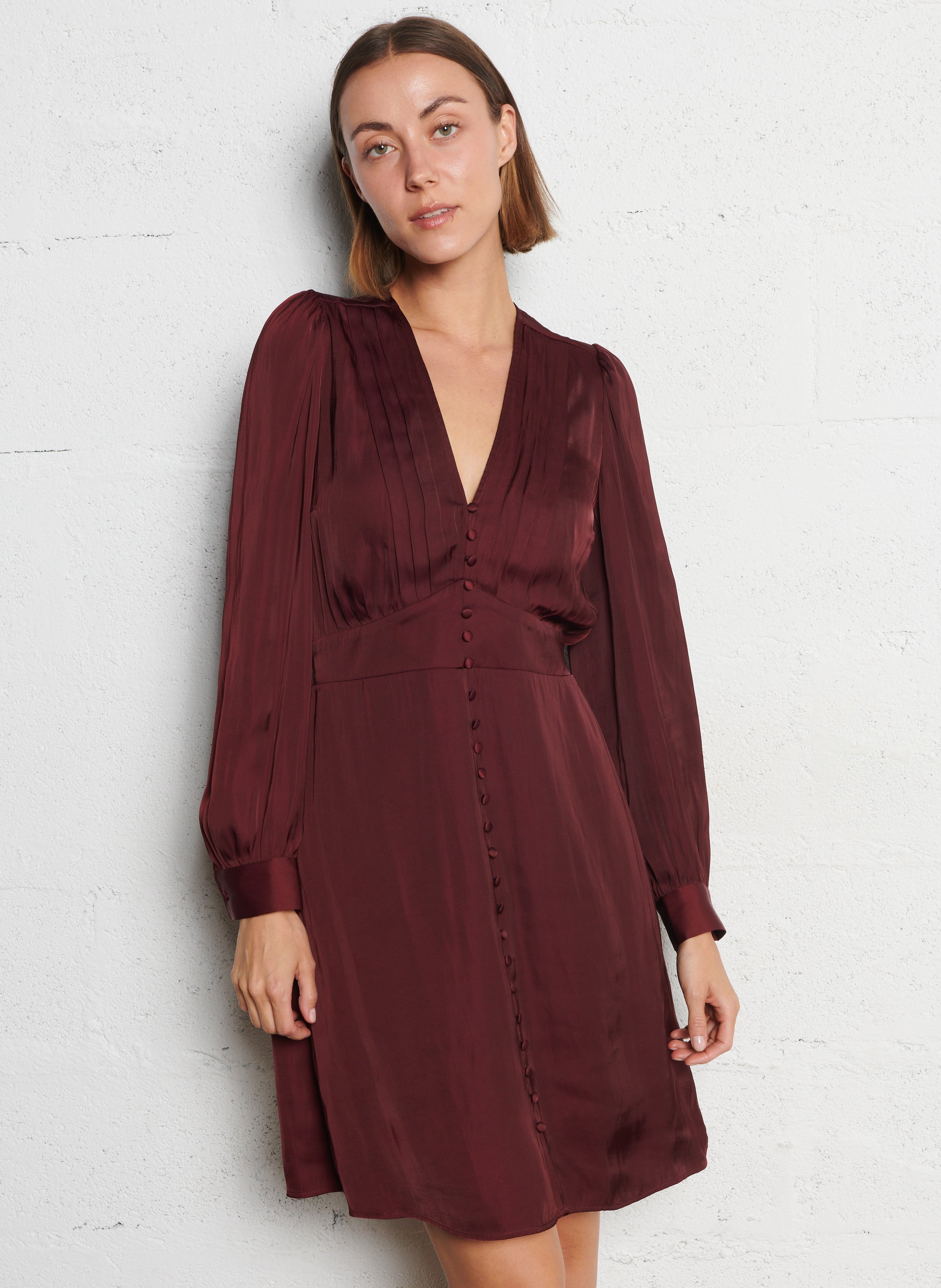 Midi-Faltenkleid IKKS Violett