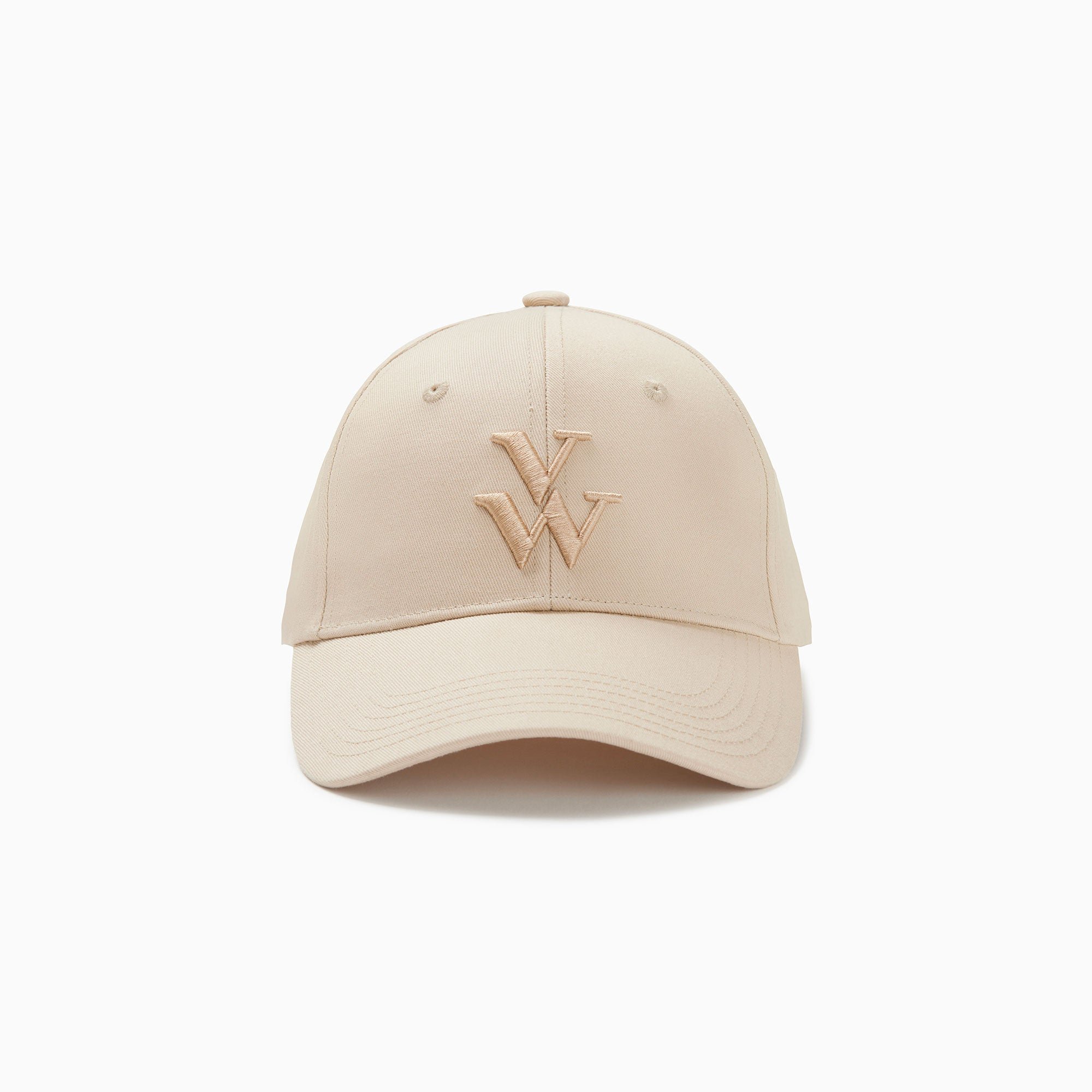 Leopard canvas cap with embroidered logo VANESSA WU Beige
