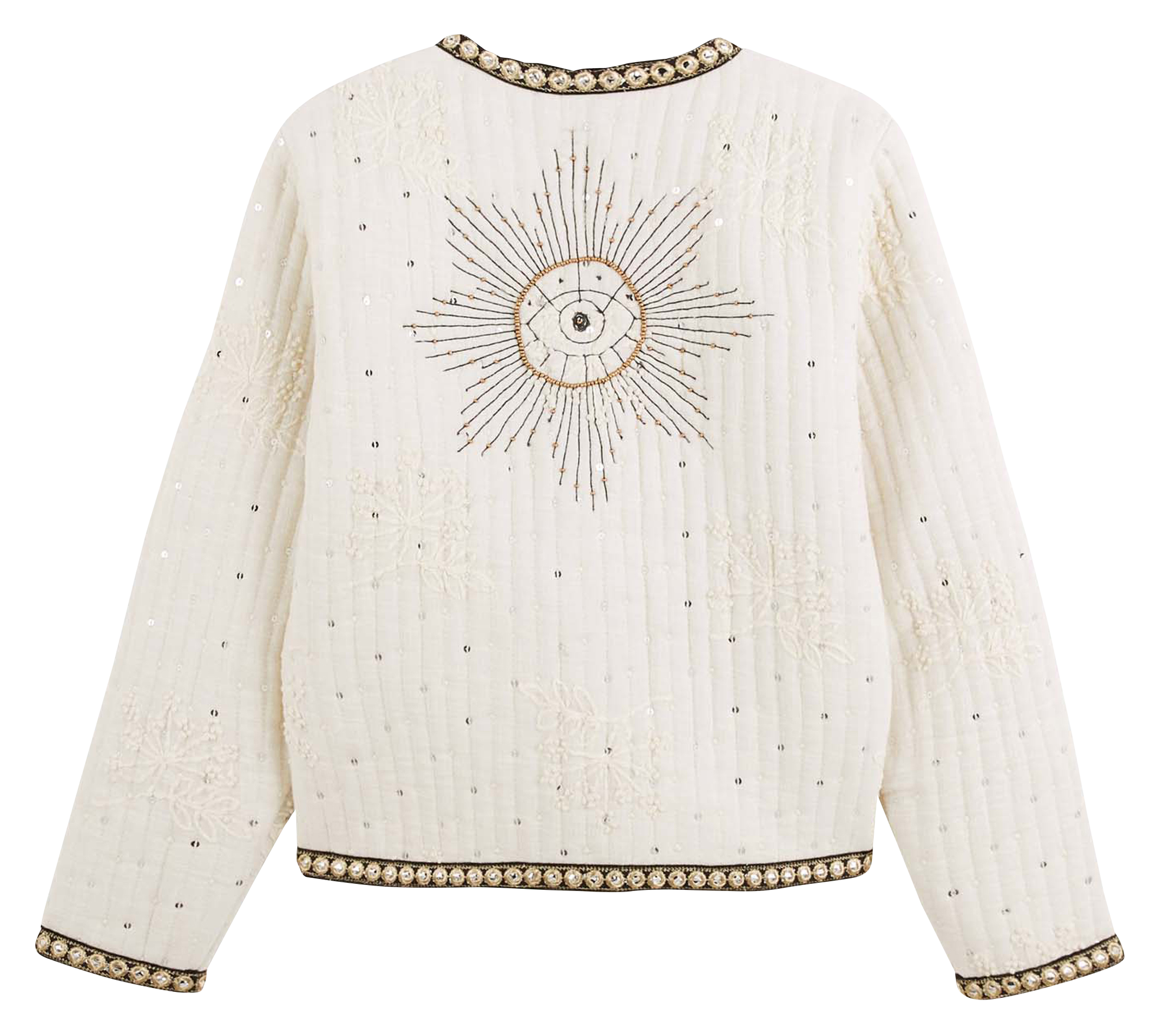 Straight cotton jacket WILD White