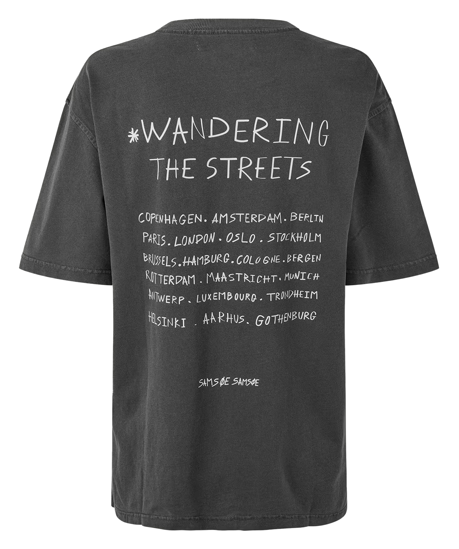 T-shirt met ronde hals - biologische katoenblend SAMSOE SAMSOE Zwart