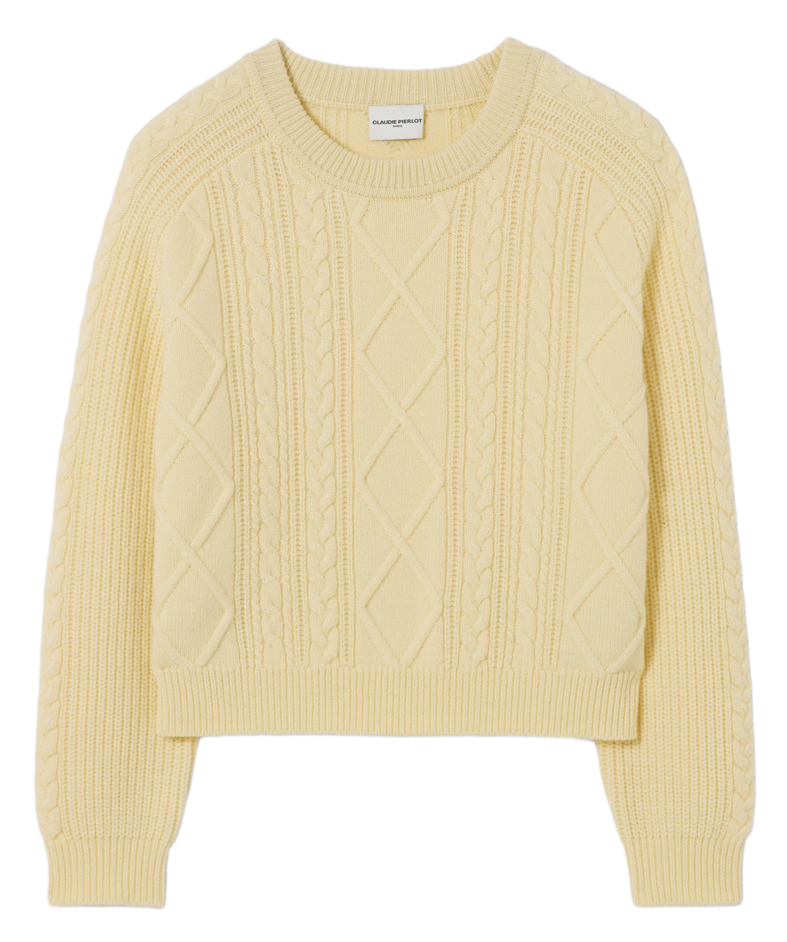 Pull col rond en laine mélangée  CLAUDIE PIERLOT Jaune