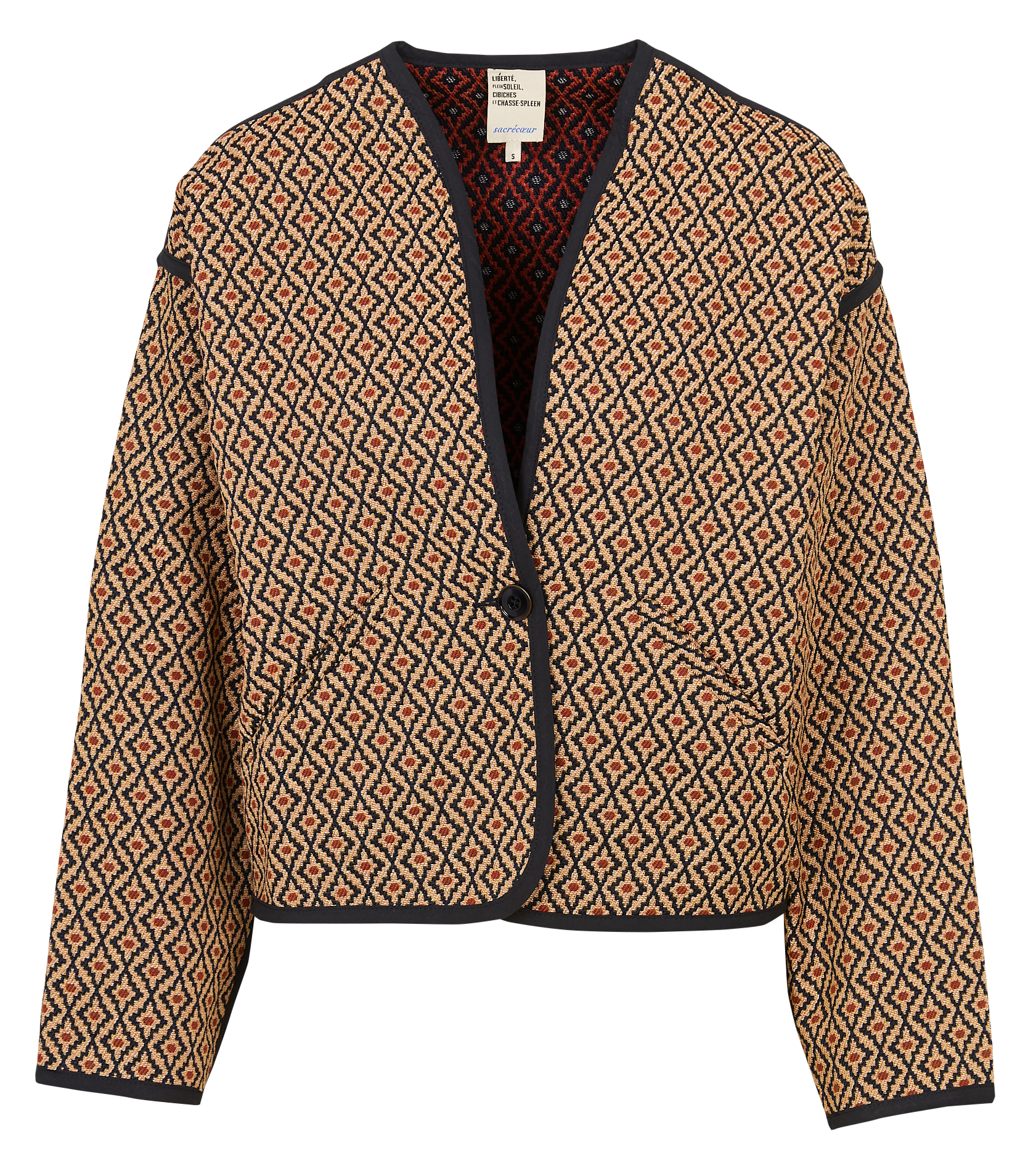 Veste brodée ample col V SACRECOEUR Multicolore