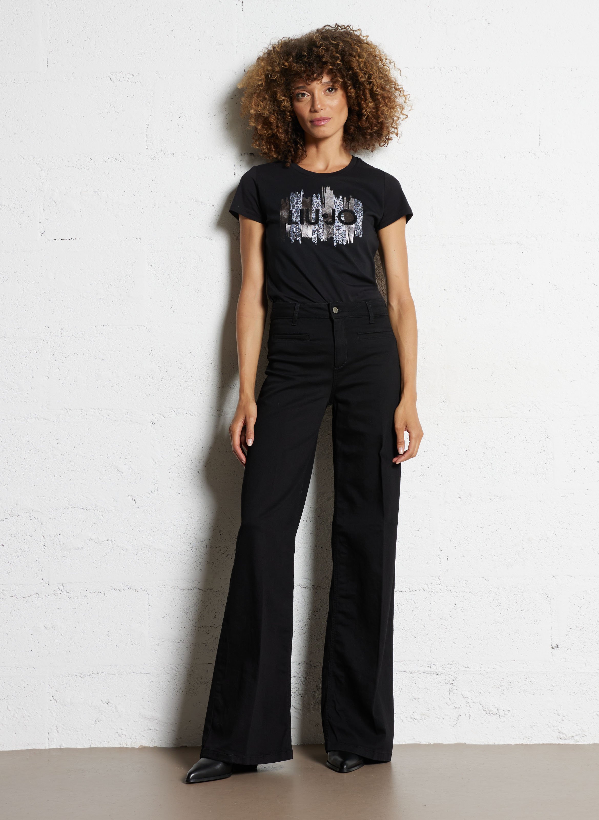 Camiliday round-neck sleeveless cotton top LIU JO Black