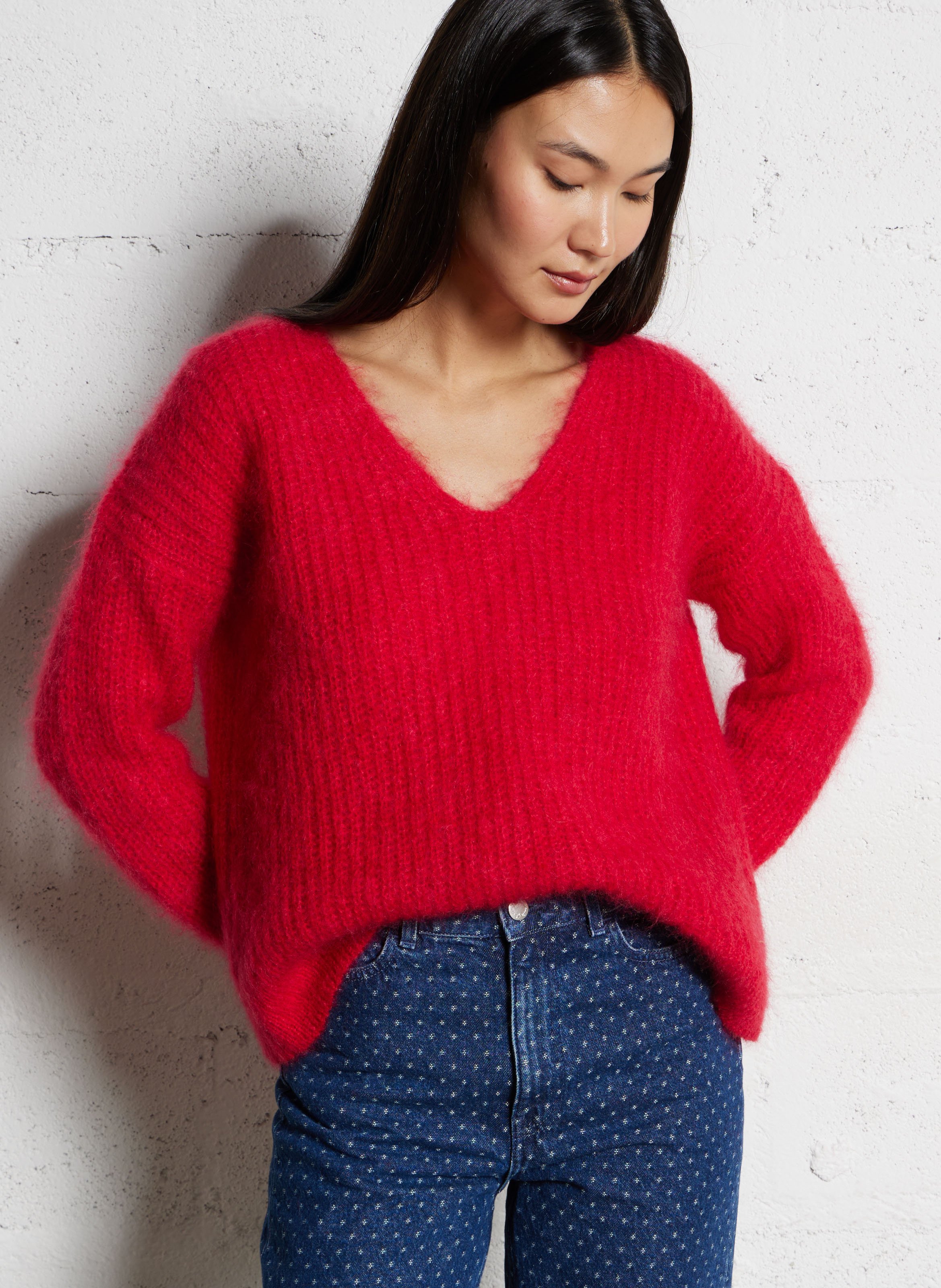 Pull col V en laine mélangée DES PETITS HAUTS